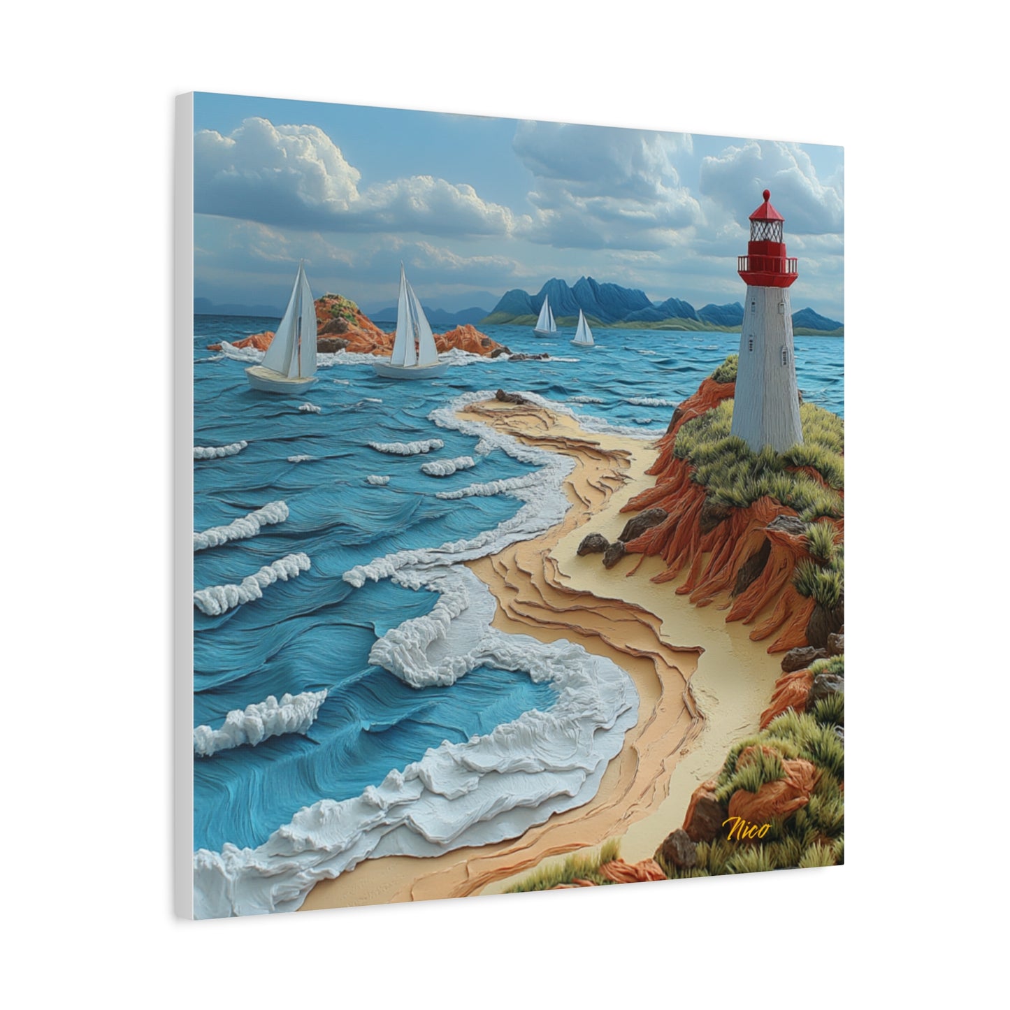 By The Seaside Series Print #4 - Streched Matte Canvas Print, 1.25" Thick