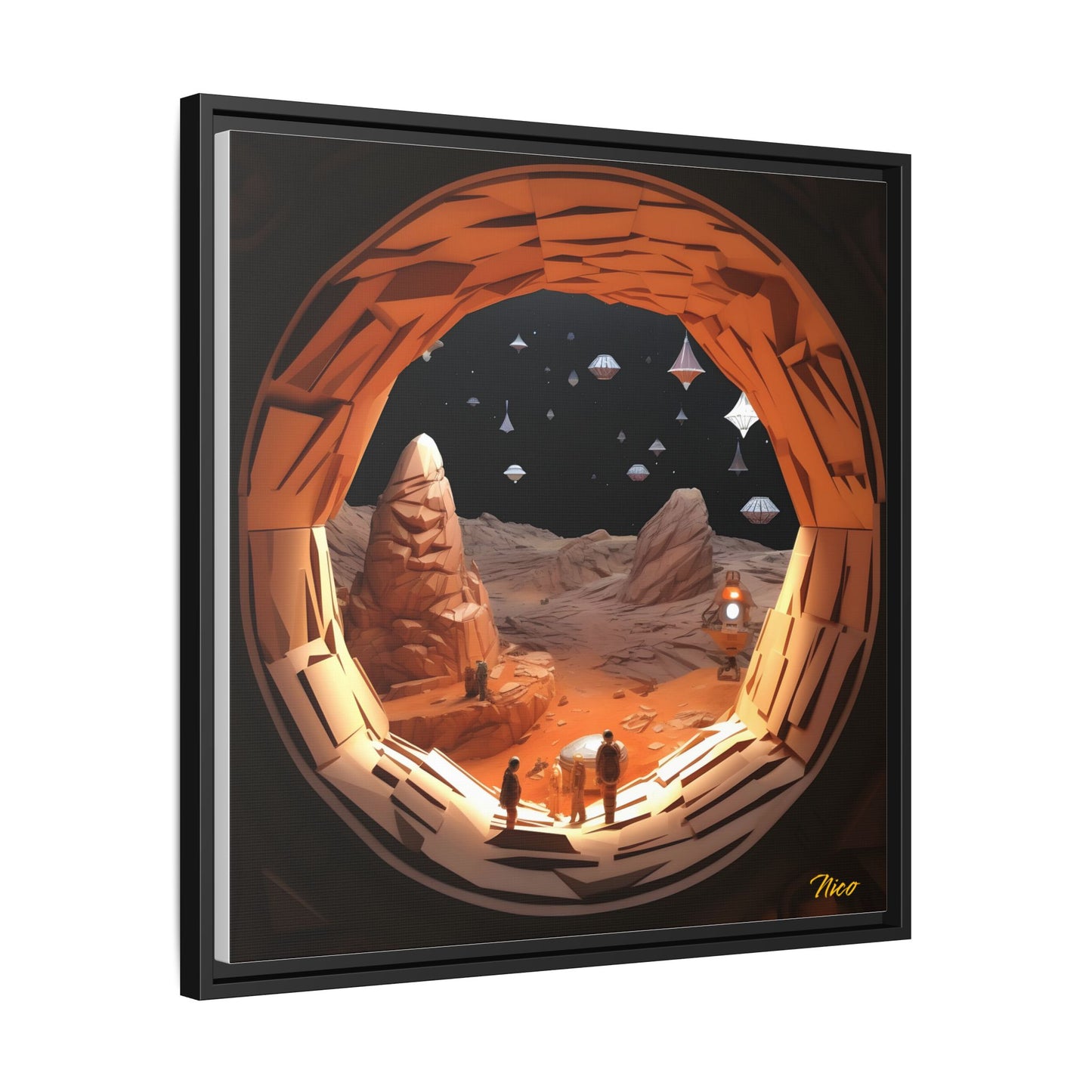 Elons' Dream Series Print #4 - Black Framed Canvas Print