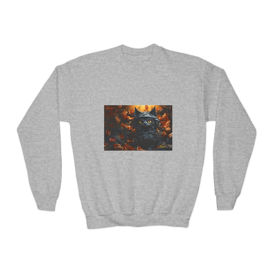 Halloween 2024 Series Print #2 "The Kitty Of Evil!" Youth Crewneck Sweatshirt