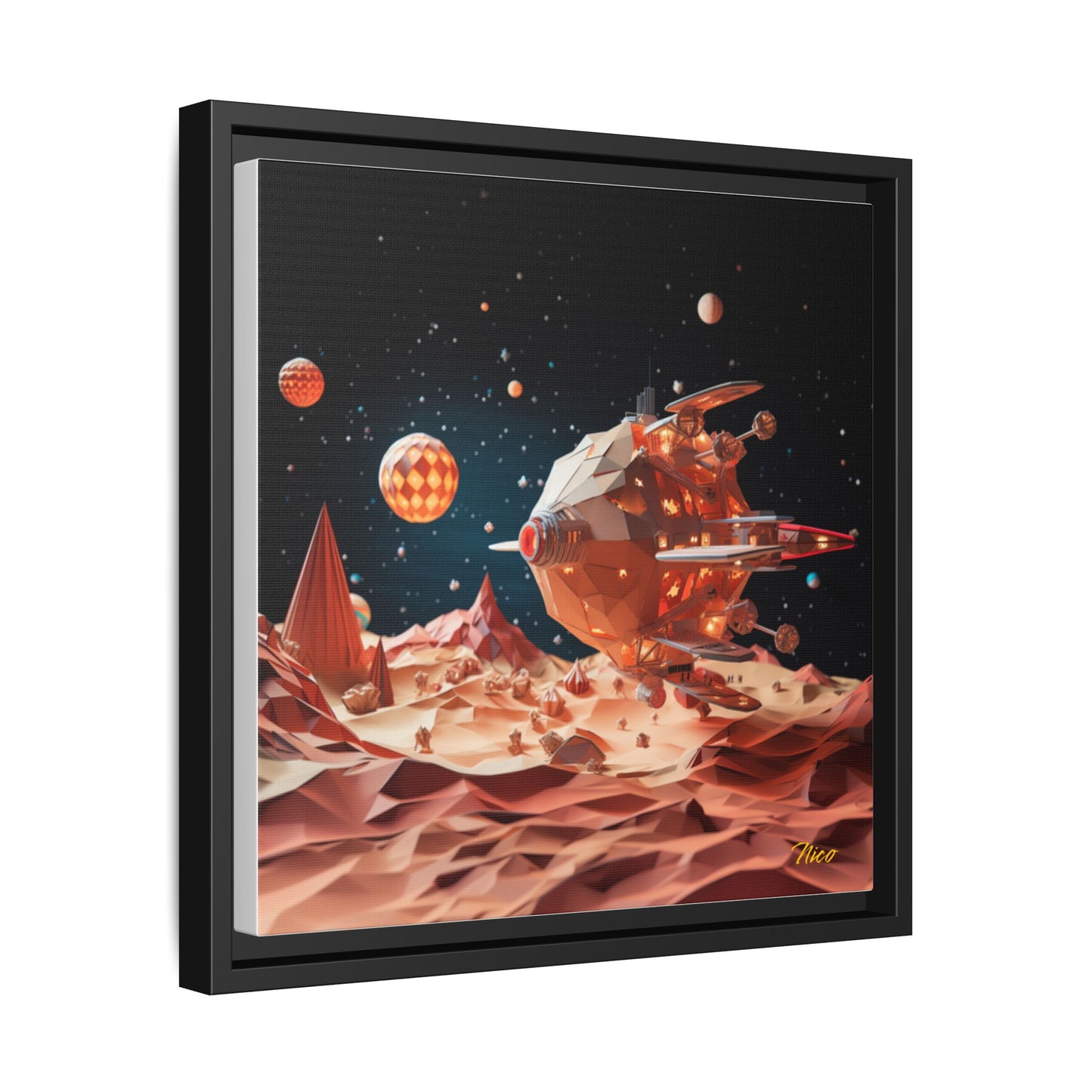 Elons' Dream Series Print #5 - Black Framed Canvas Print