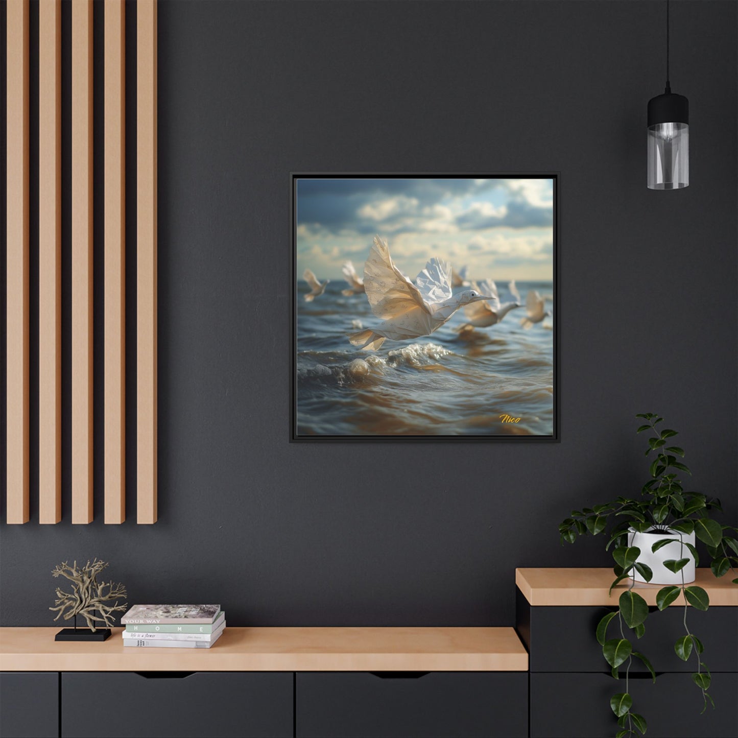 By The Seaside Series Print #8 - Black Framed Canvas Print