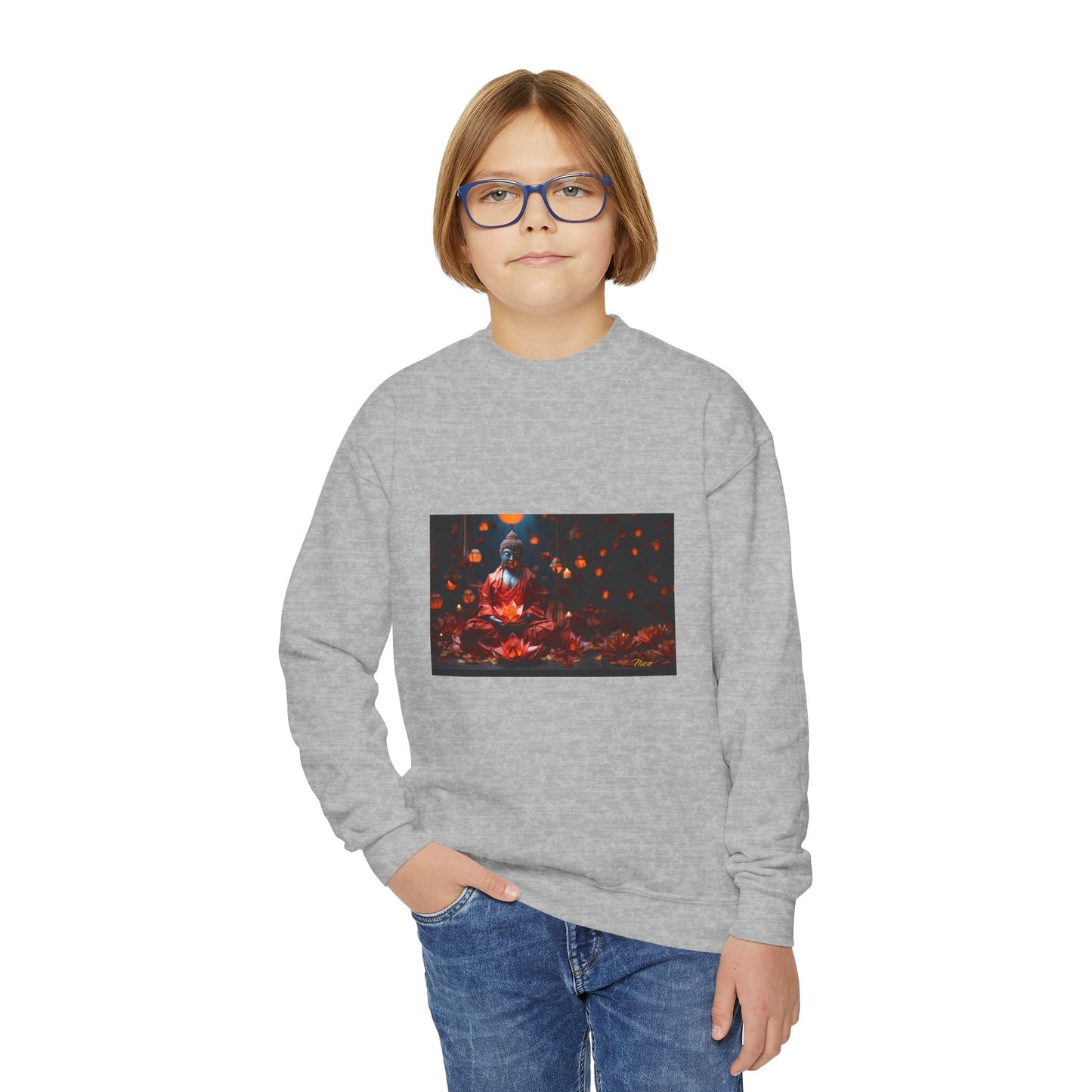 Ascending Buddah Series Print #2 Youth Crewneck Sweatshirt