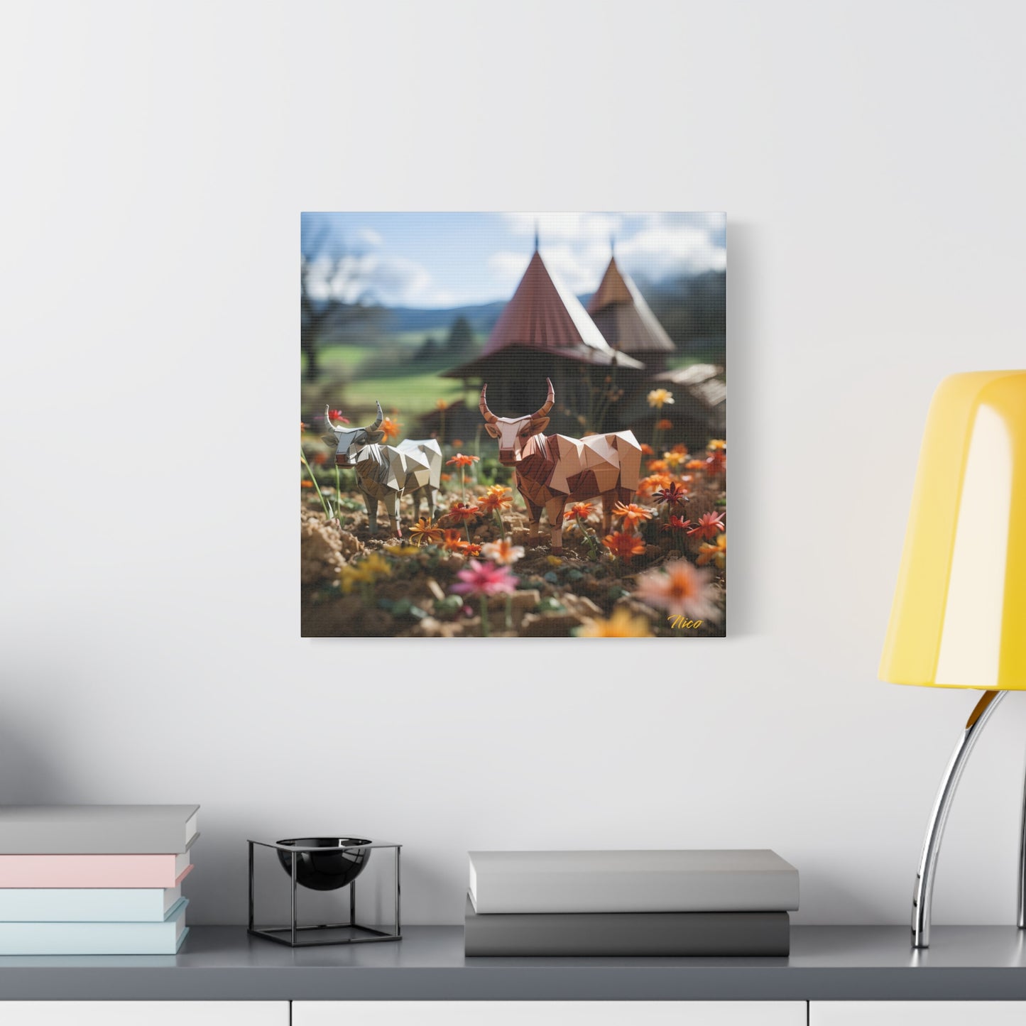 Meadow By The Farm Series Print #8 - Streched Matte Canvas Print, 1.25" Thick