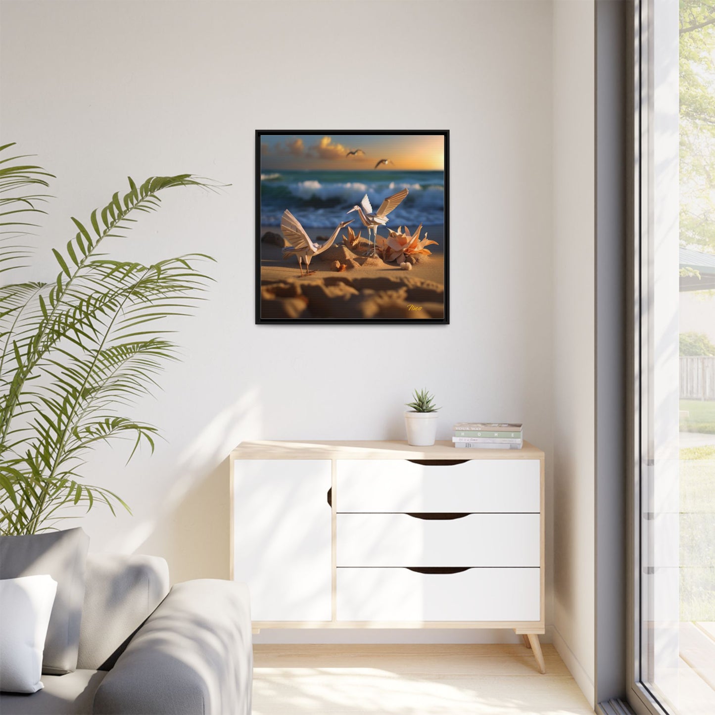 By The Seaside Series Print #3 - Black Framed Canvas Print