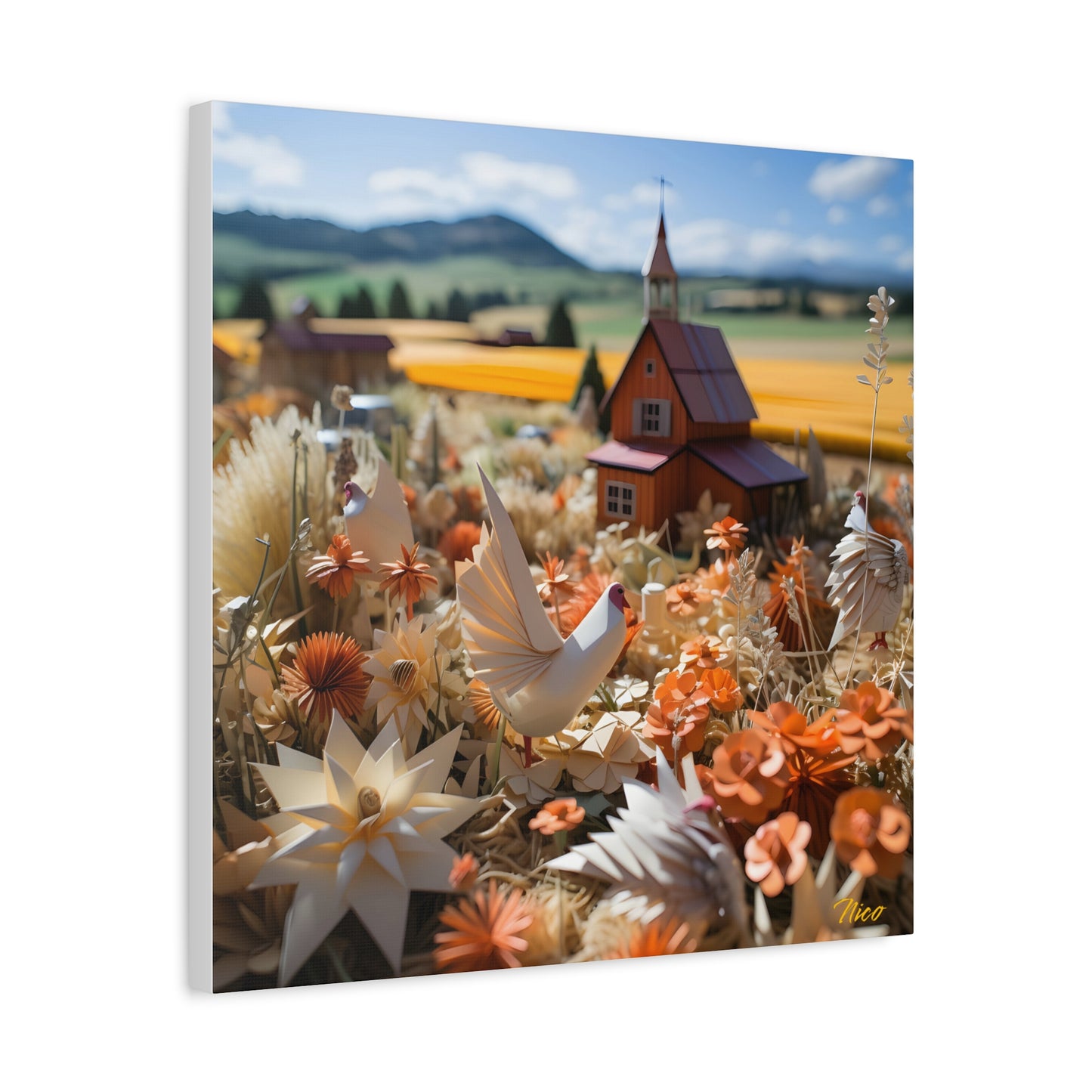 Meadow By The Farm Series Print #7 - Streched Matte Canvas Print, 1.25" Thick