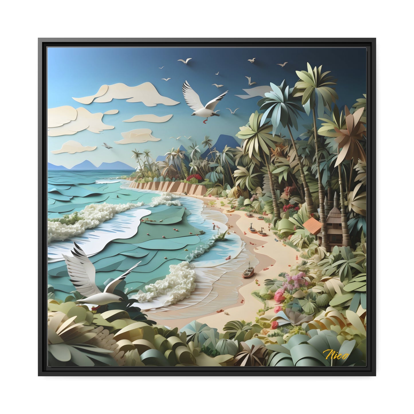 By The Seaside Series Print #8 - Black Framed Canvas Print