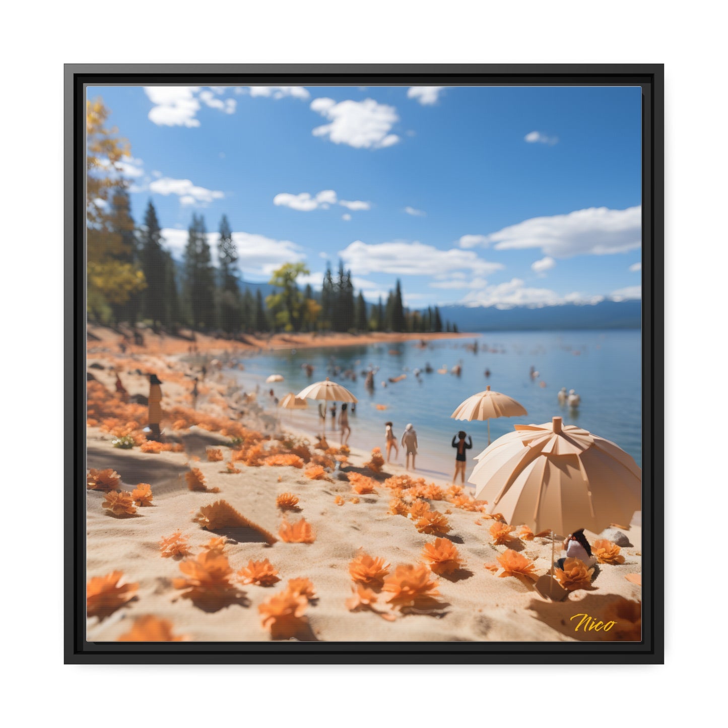 Mountain Lake Series Print #8 - Black Framed Canvas Print