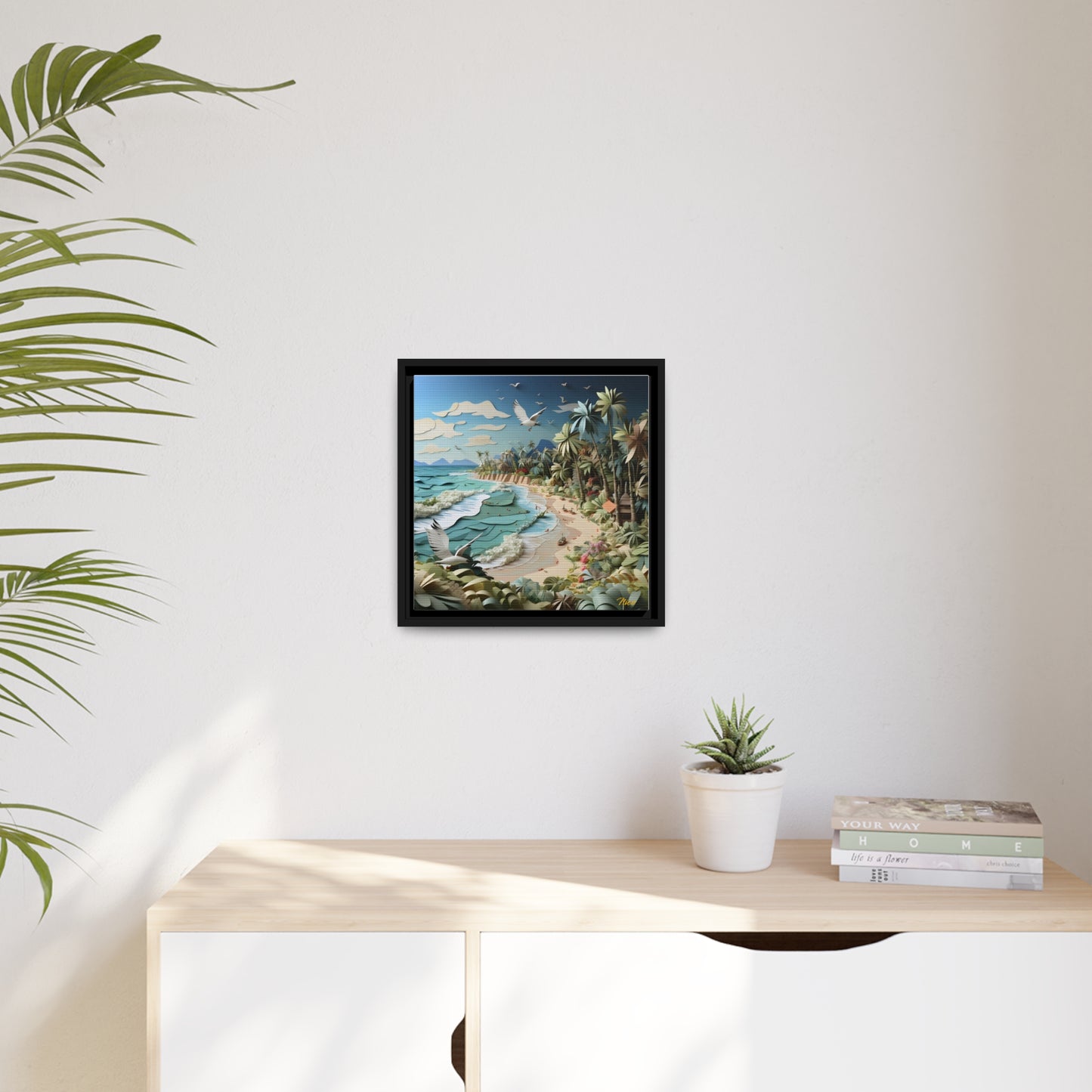 By The Seaside Series Print #8 - Black Framed Canvas Print