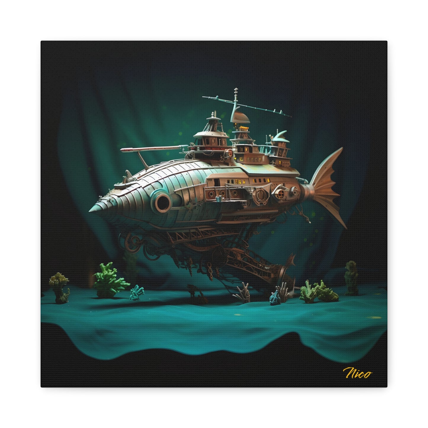 20,000 Leagues Under The Sea Series Print #2 - Streched Matte Canvas Print, 1.25" Thick