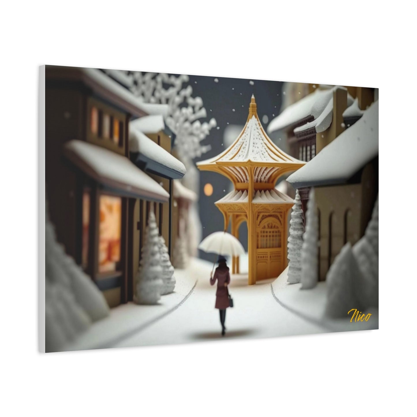 Asian Snow Series Print #5 - Streched Matte Extended Canvas Print, 1.25" Thick