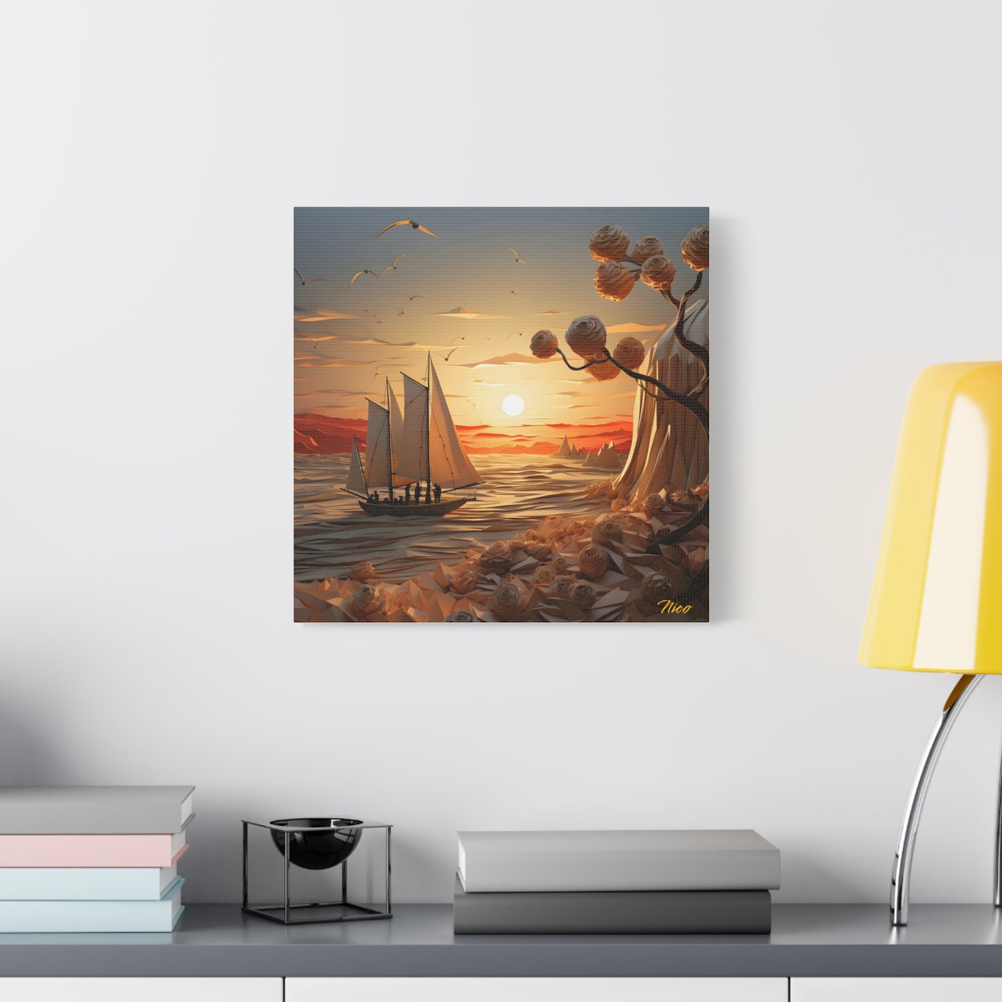 Into The Sunset Series Print #10 - Streched Matte Canvas Print, 1.25" Thick