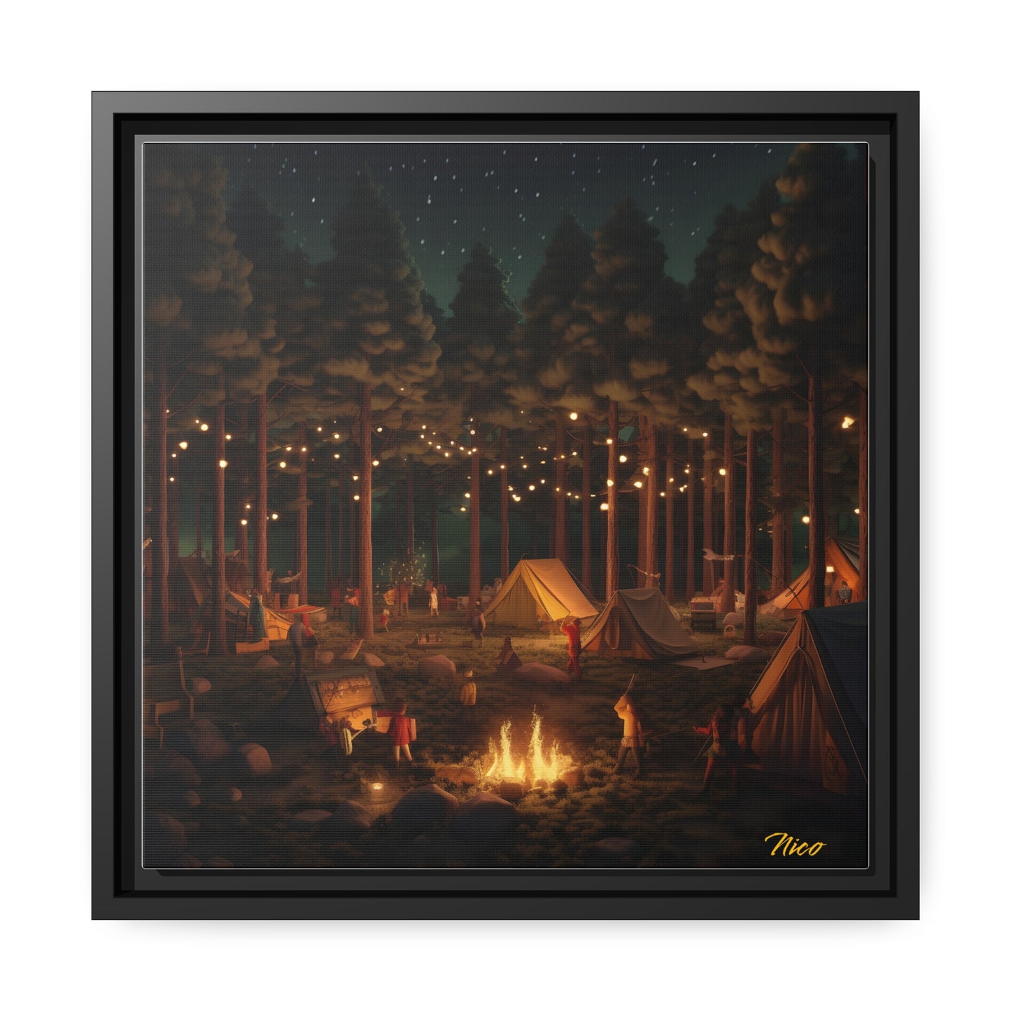 Campfire Series Print #9 - Black Framed Canvas Print