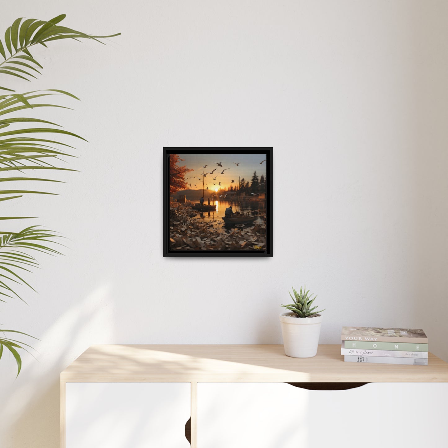 On The Docks By The Bay Series Print #4 - Black Framed Canvas Print