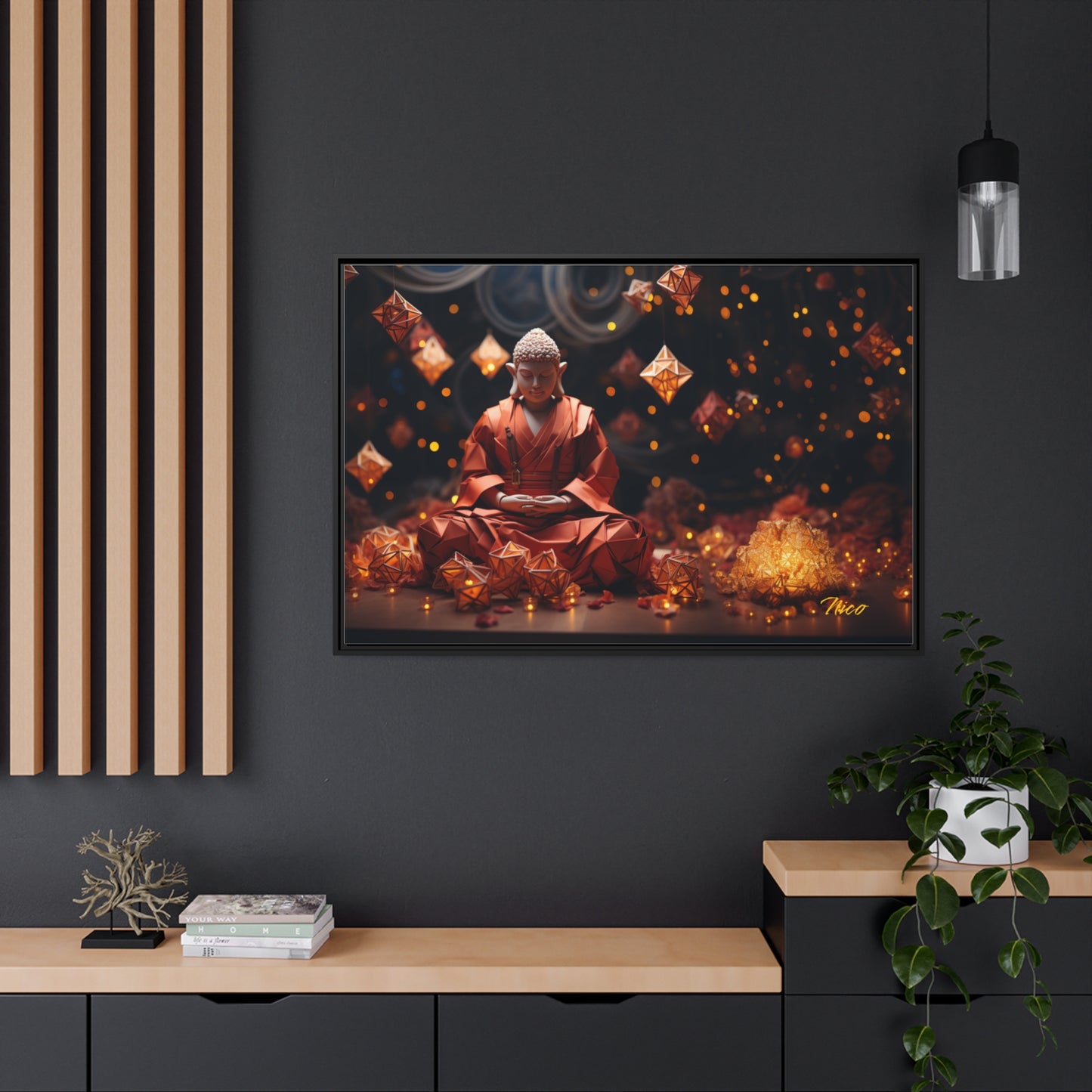 Ascending Buddha Series Print #7 - Black Framed Canvas Print