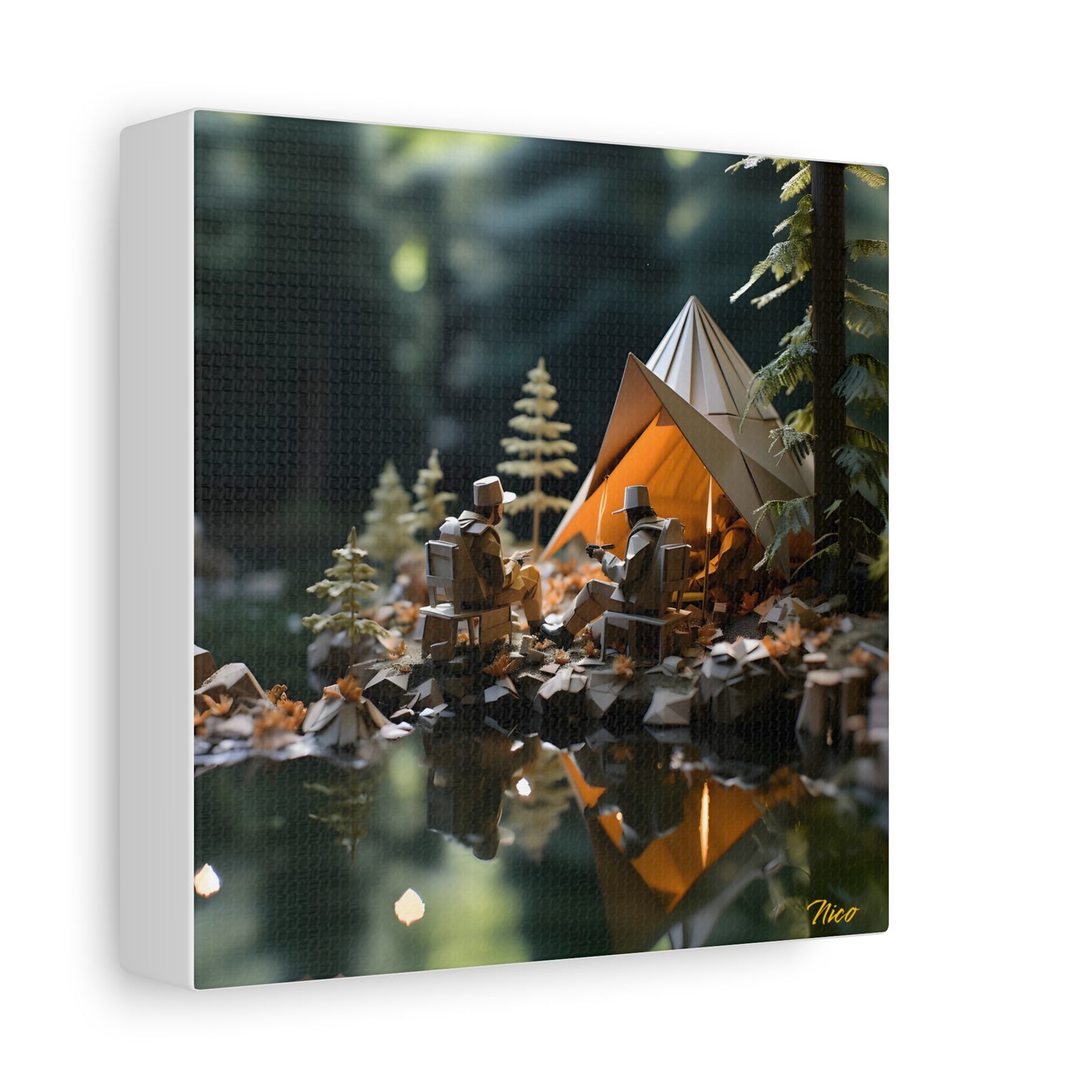 Relaxing By The Brook Series Print #10 - Streched Matte Canvas Print, 1.25" Thick