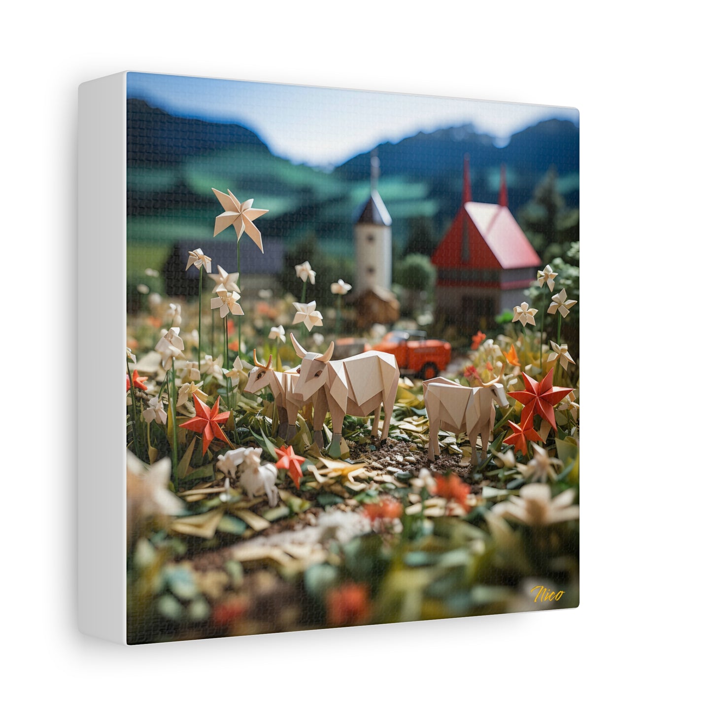 Meadow By The Farm Series Print #5 - Streched Matte Canvas Print, 1.25" Thick