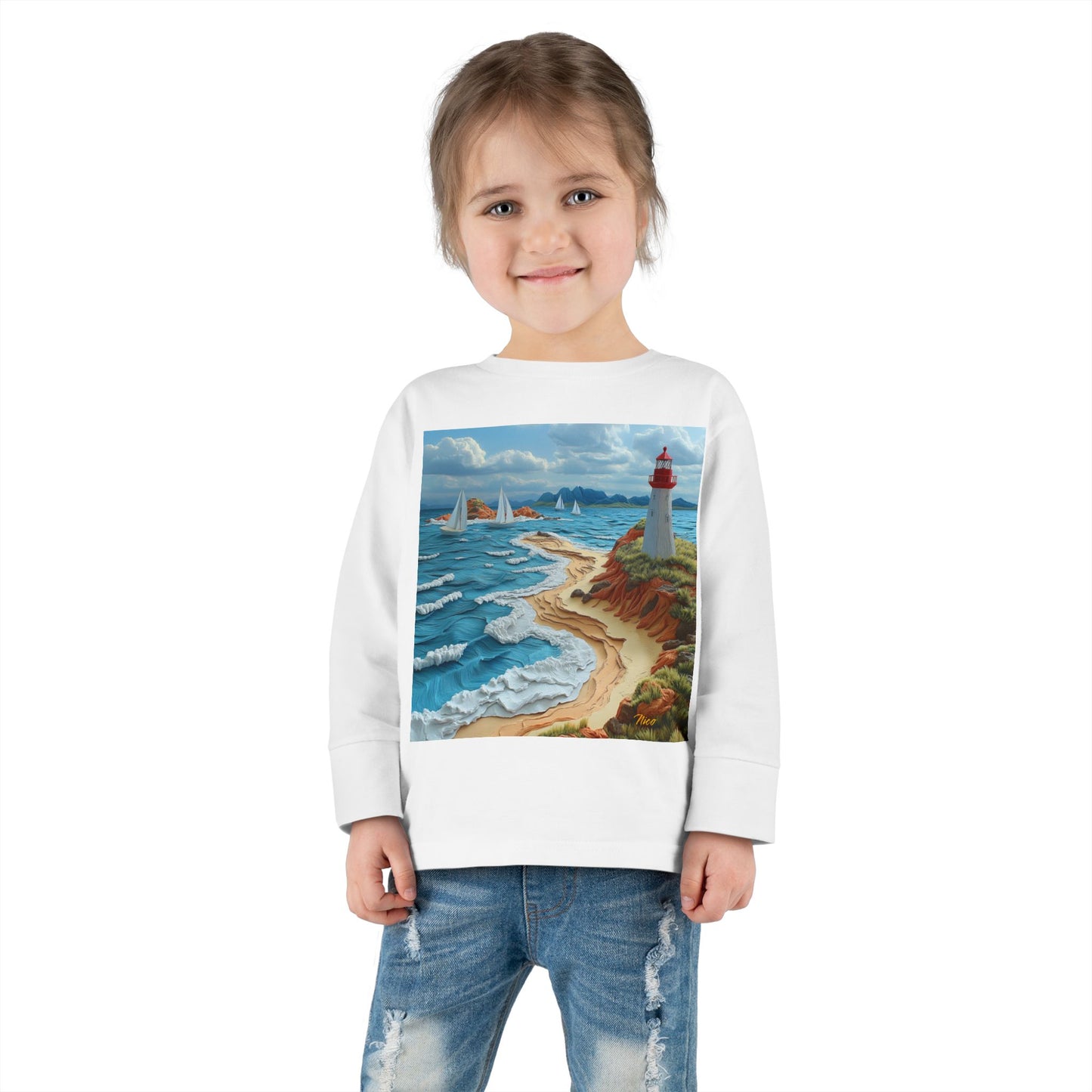 By The Seaside Series Print #4 Toddler Long Sleeve Tee