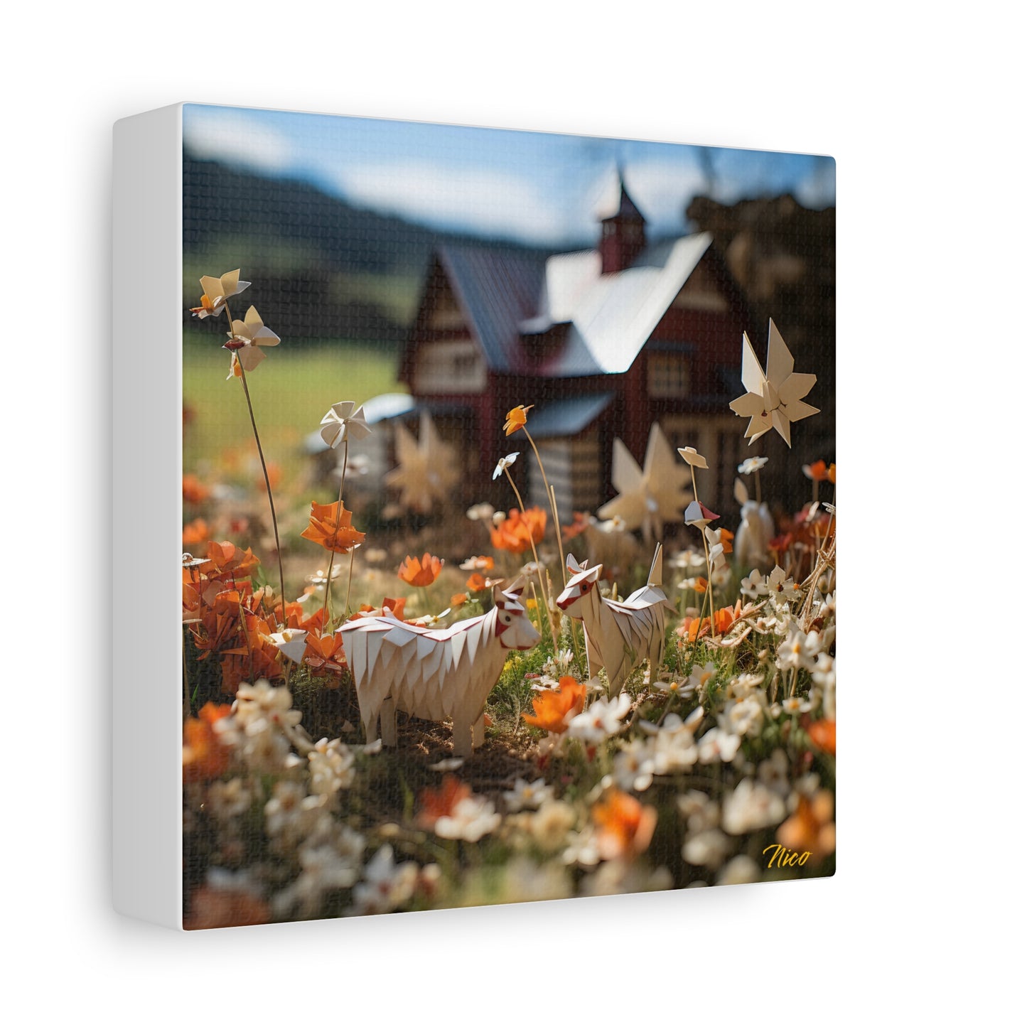 Meadow By The Farm Series Print #10 - Streched Matte Canvas Print, 1.25" Thick