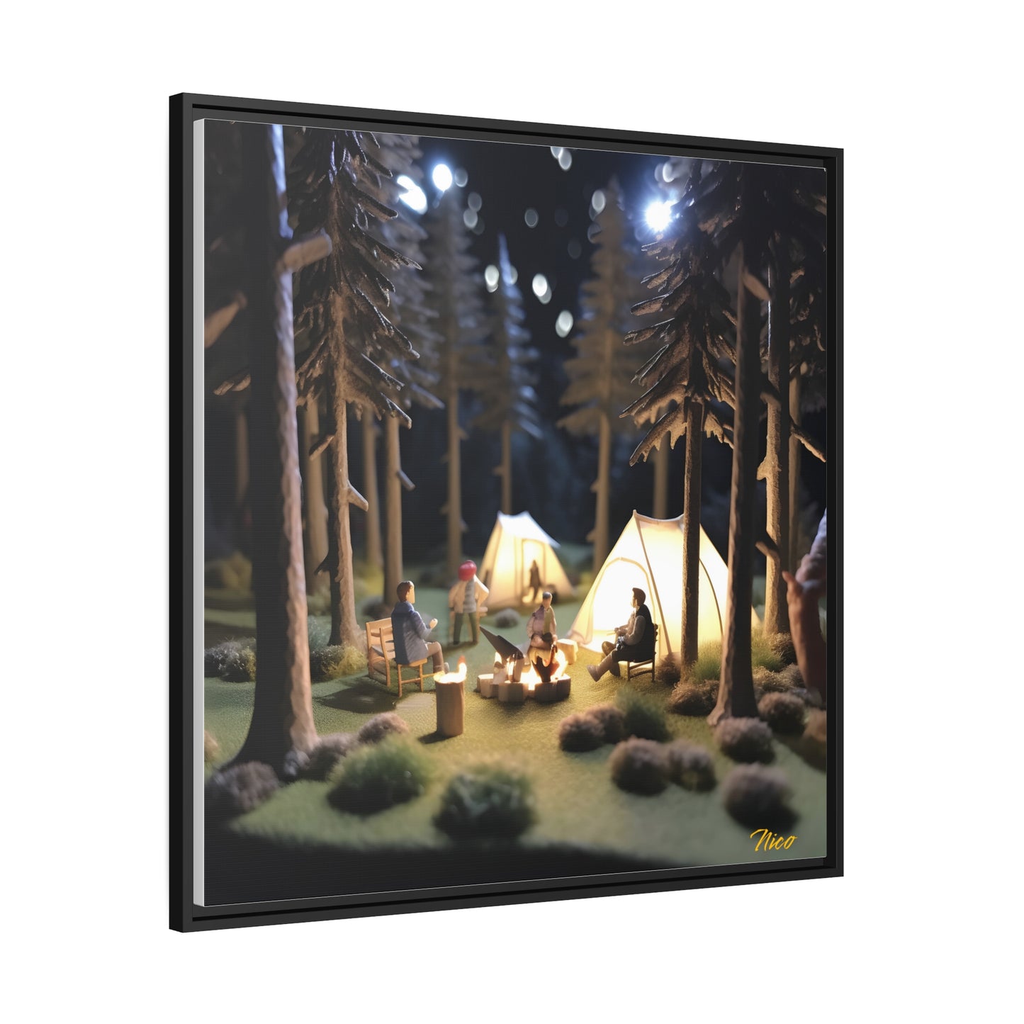 Campfire Series Print #7 - Black Framed Canvas Print