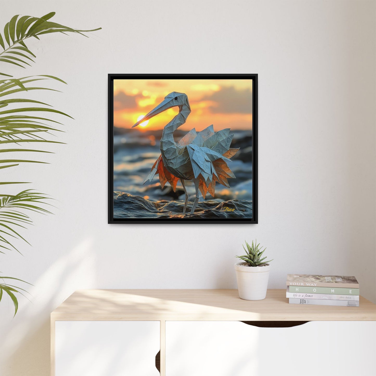 By The Seaside Series Print #1 - Black Framed Canvas Print