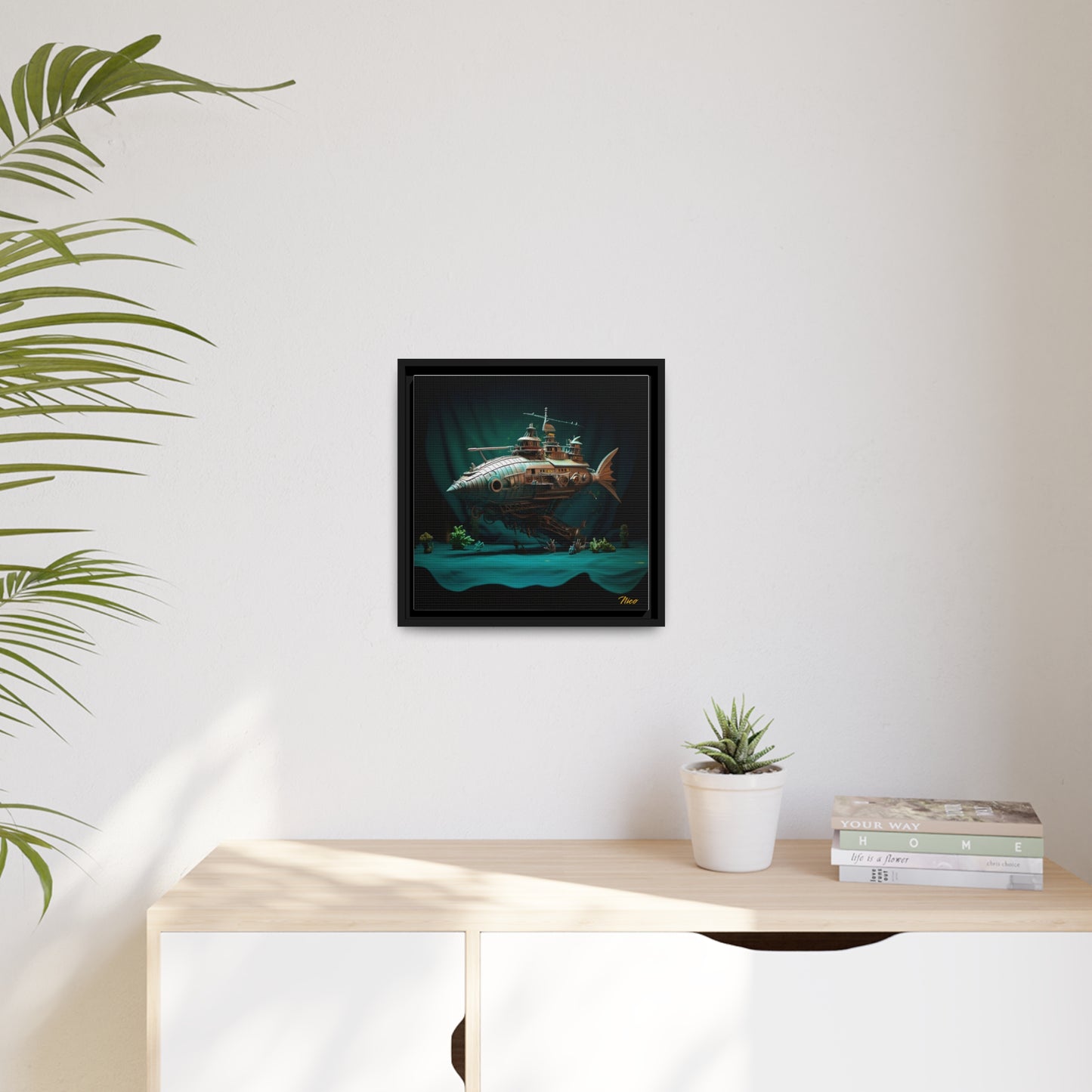 20,000 Under The Sea Series Print #2 - Black Framed Canvas Print