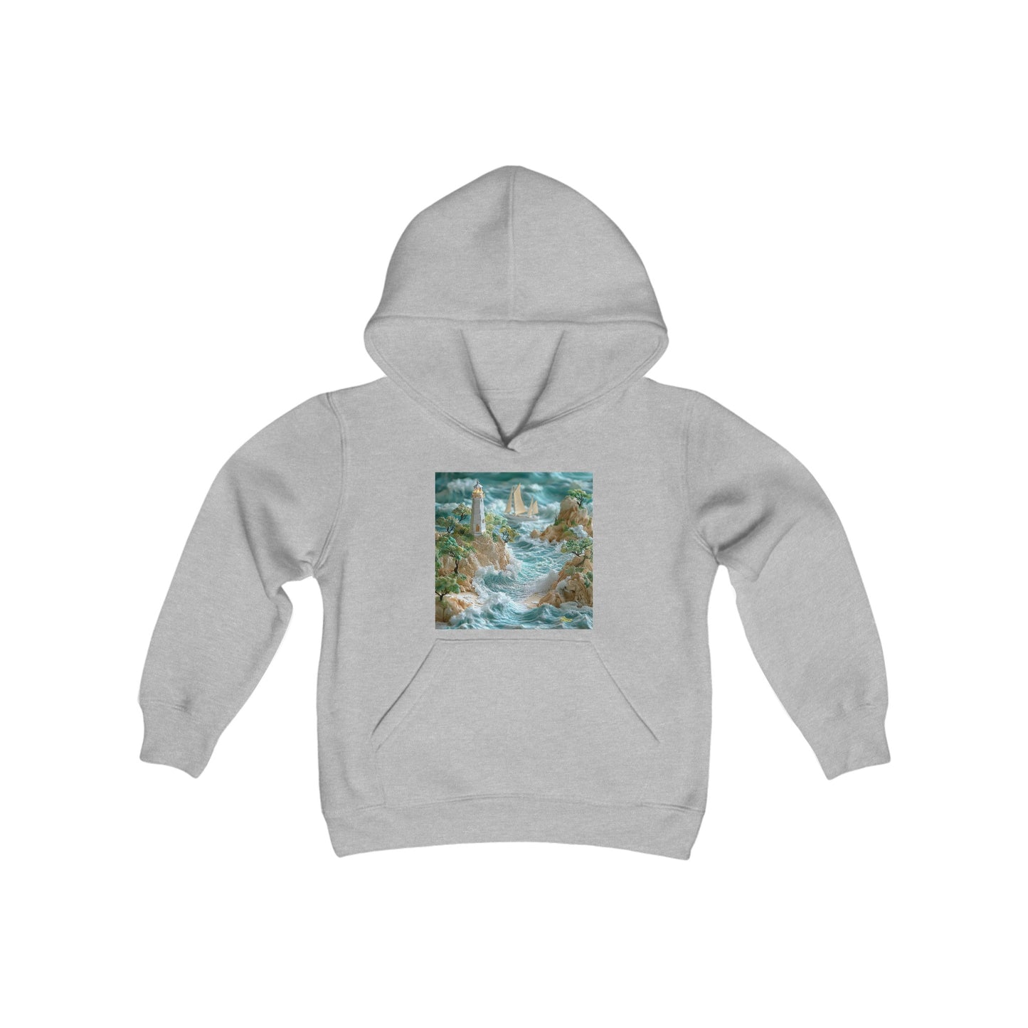 By The Seaside Series Print #9 Youth Heavy Blend Hooded Sweatshirt