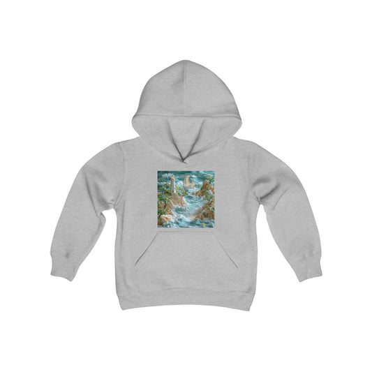 By The Seaside Series Print #9 Youth Heavy Blend Hooded Sweatshirt