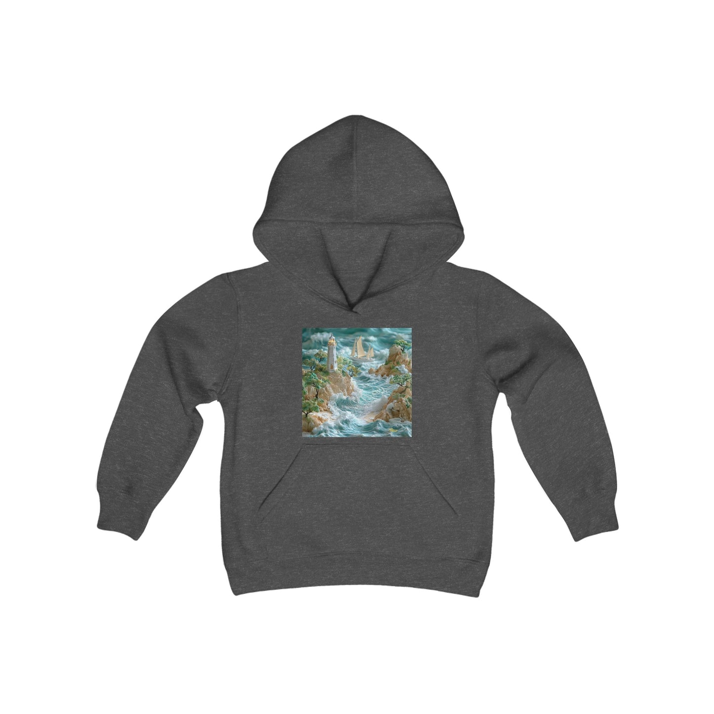 By The Seaside Series Print #9 Youth Heavy Blend Hooded Sweatshirt