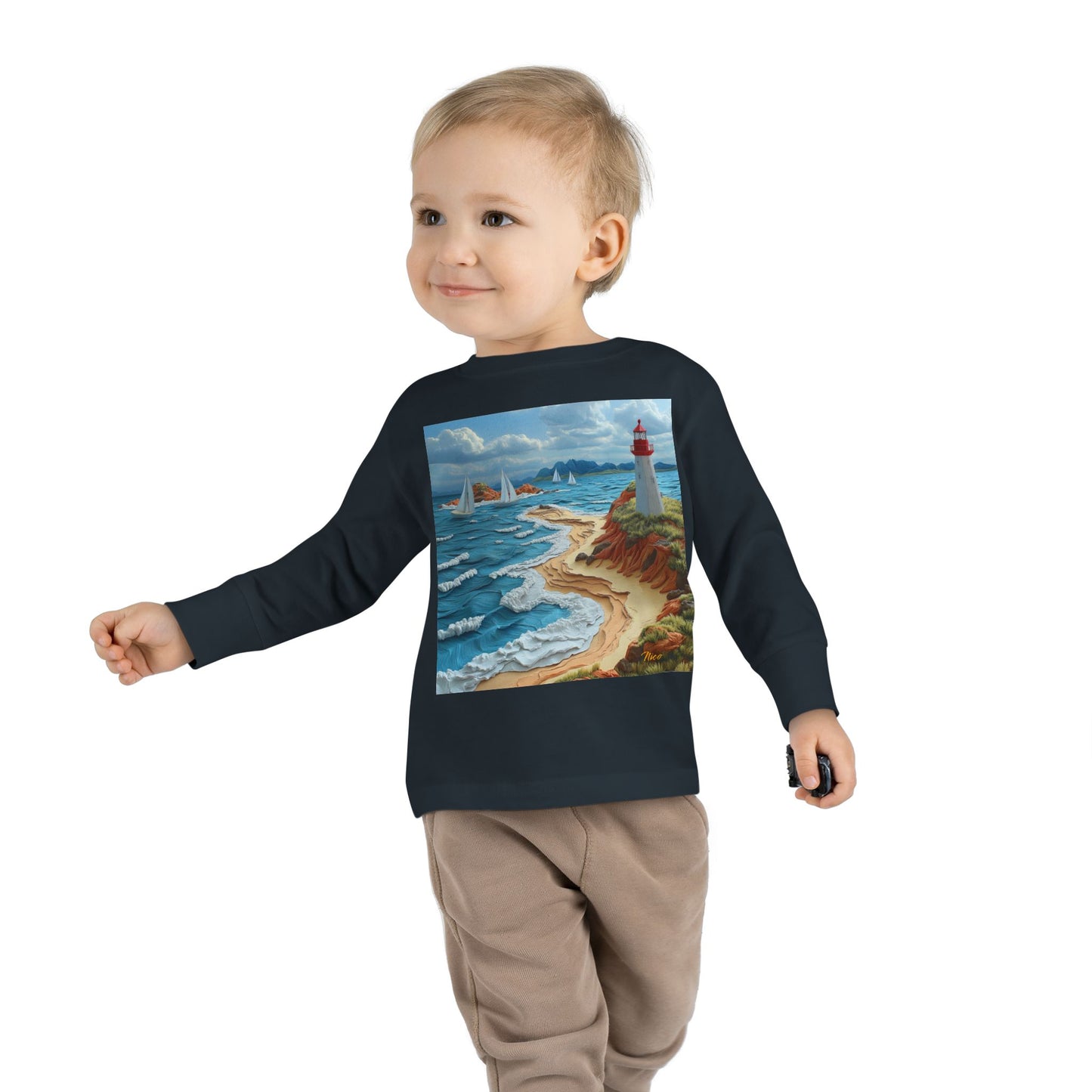 By The Seaside Series Print #4 Toddler Long Sleeve Tee