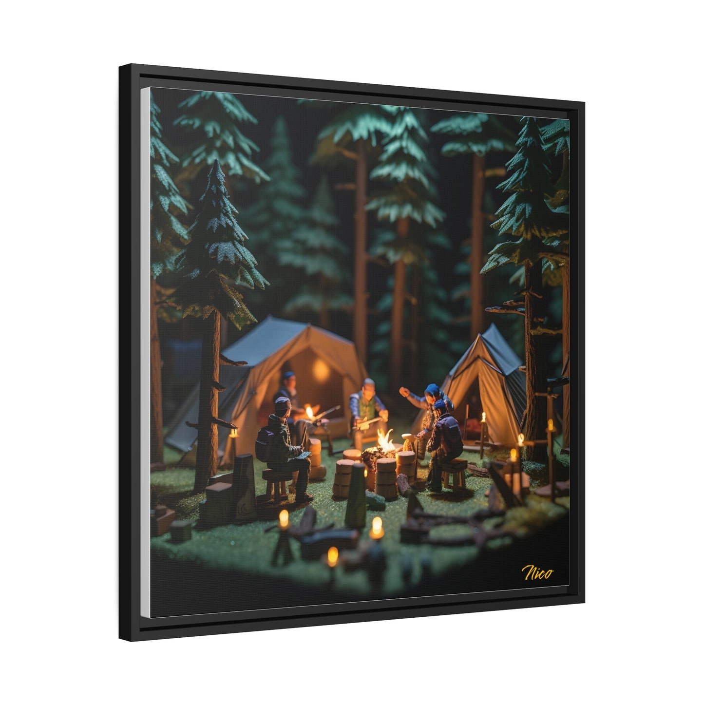 Campfire Series Print #10 - Black Framed Canvas Print