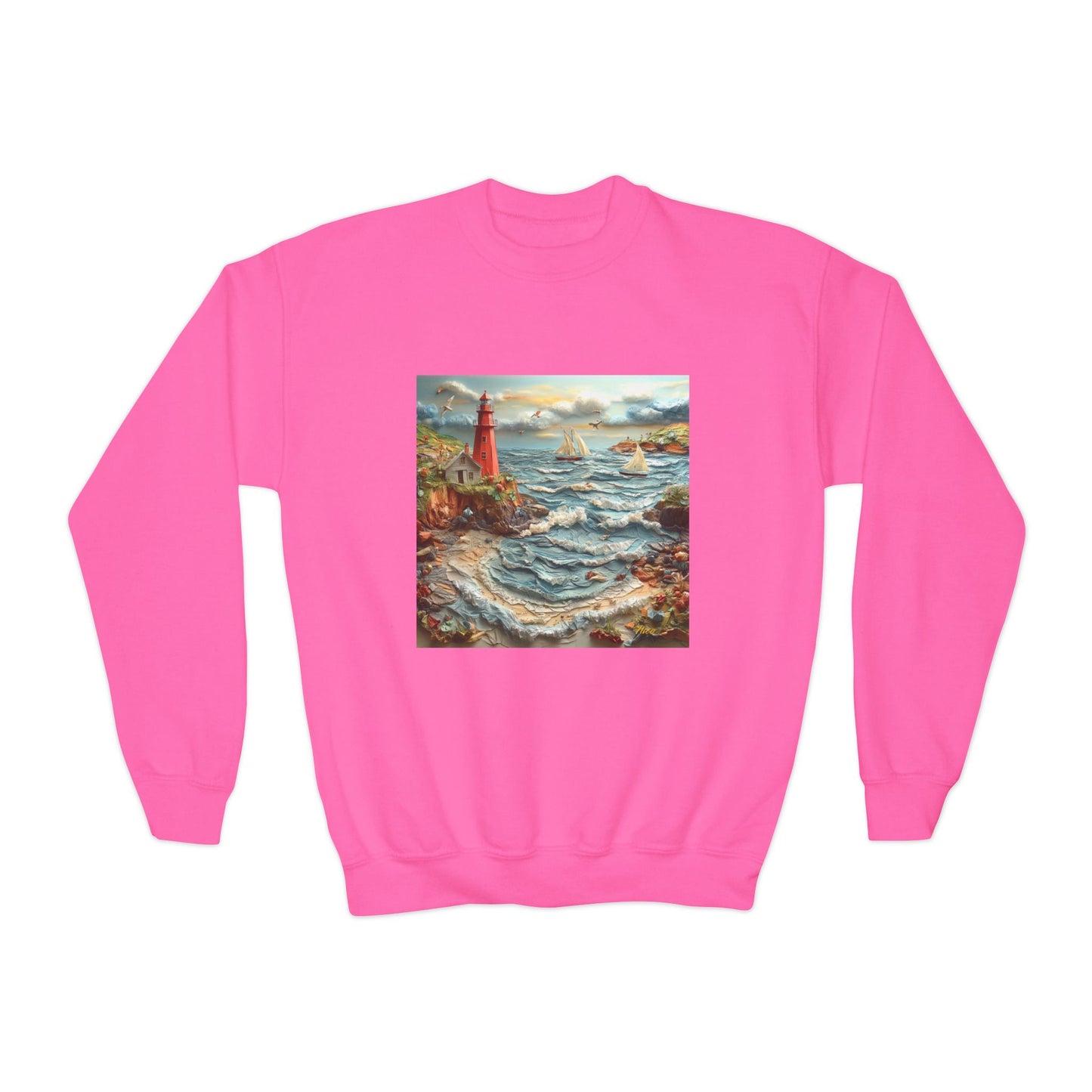 By The Seaside Series Print #2 Youth Crewneck Sweatshirt