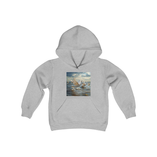 By The Seaside Series Print #8 Youth Heavy Blend Hooded Sweatshirt