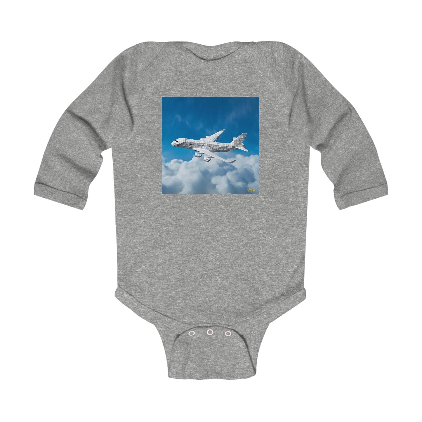 Frequent Flyer Miles Series Print #5 Infant Long Sleeve Bodysuit