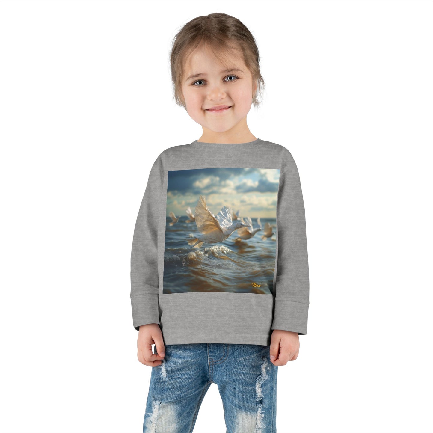 By The Seaside Series Print #8 Toddler Long Sleeve Tee