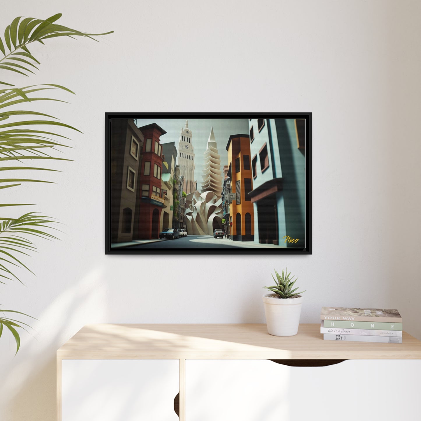 Eastern Metropolis Series Print #1 - Extended Black Framed Canvas Print