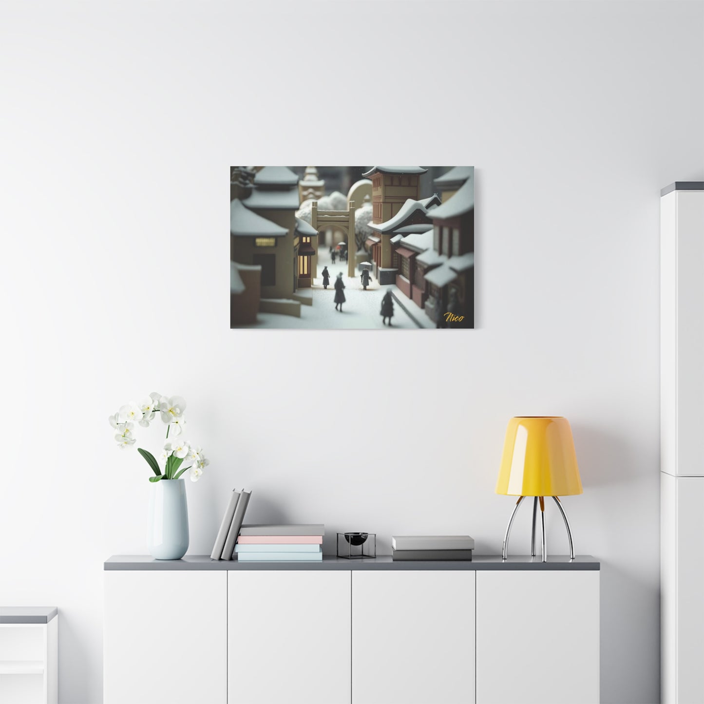 Asian Snow Series Print #9 - Streched Matte Extended Canvas Print, 1.25" Thick