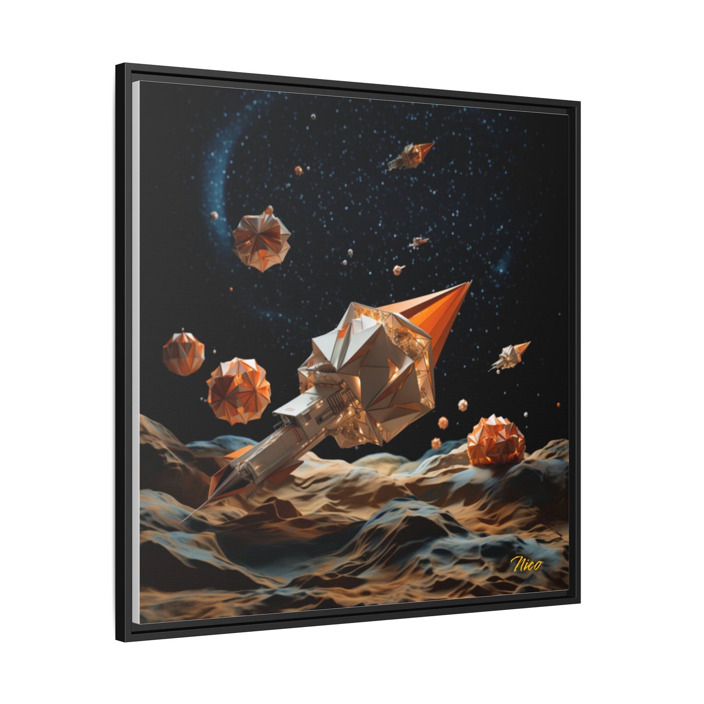 Elons' 1Dream Series Print #3 - Black Framed Canvas Print