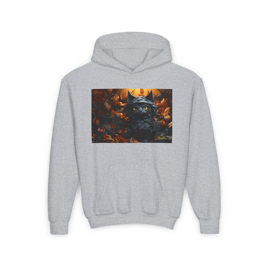 Halloween 2024 Series Print #2 "The Kitty Of Evil!" Youth Heavy Blend Hooded Sweatshirt