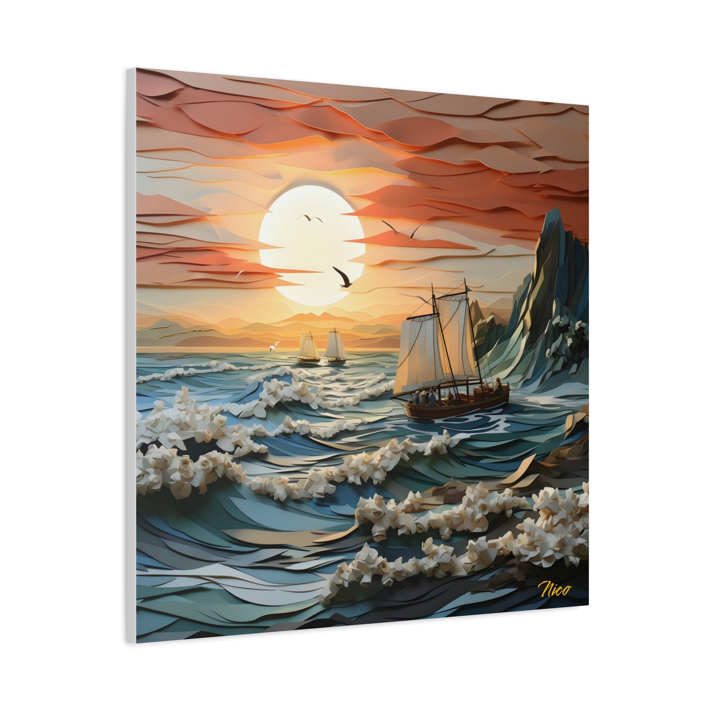 Into The Sunset Series Print #6 - Streched Matte Canvas Print, 1.25" Thick