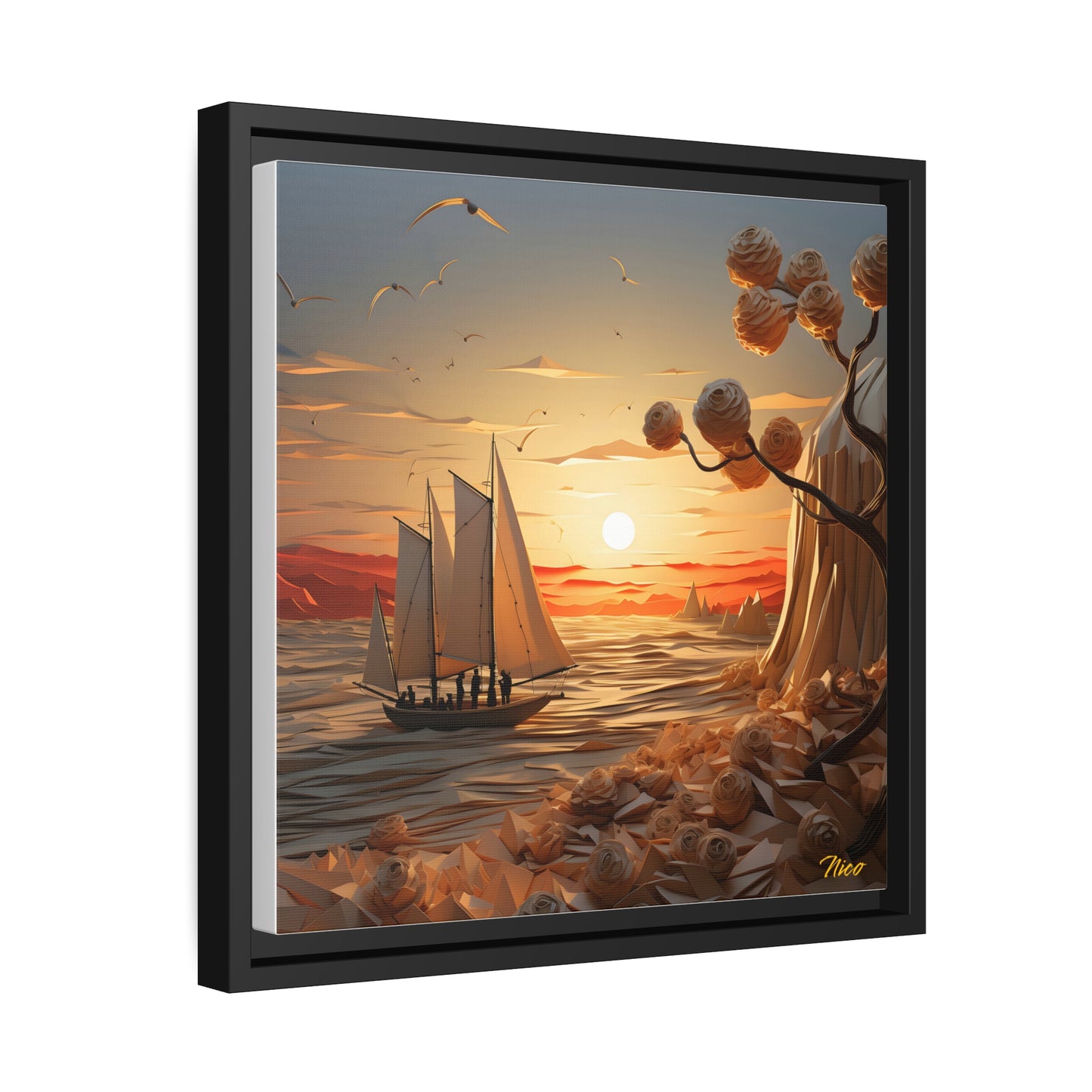 Into The Sunset Series Print #10 - Black Framed Canvas Print