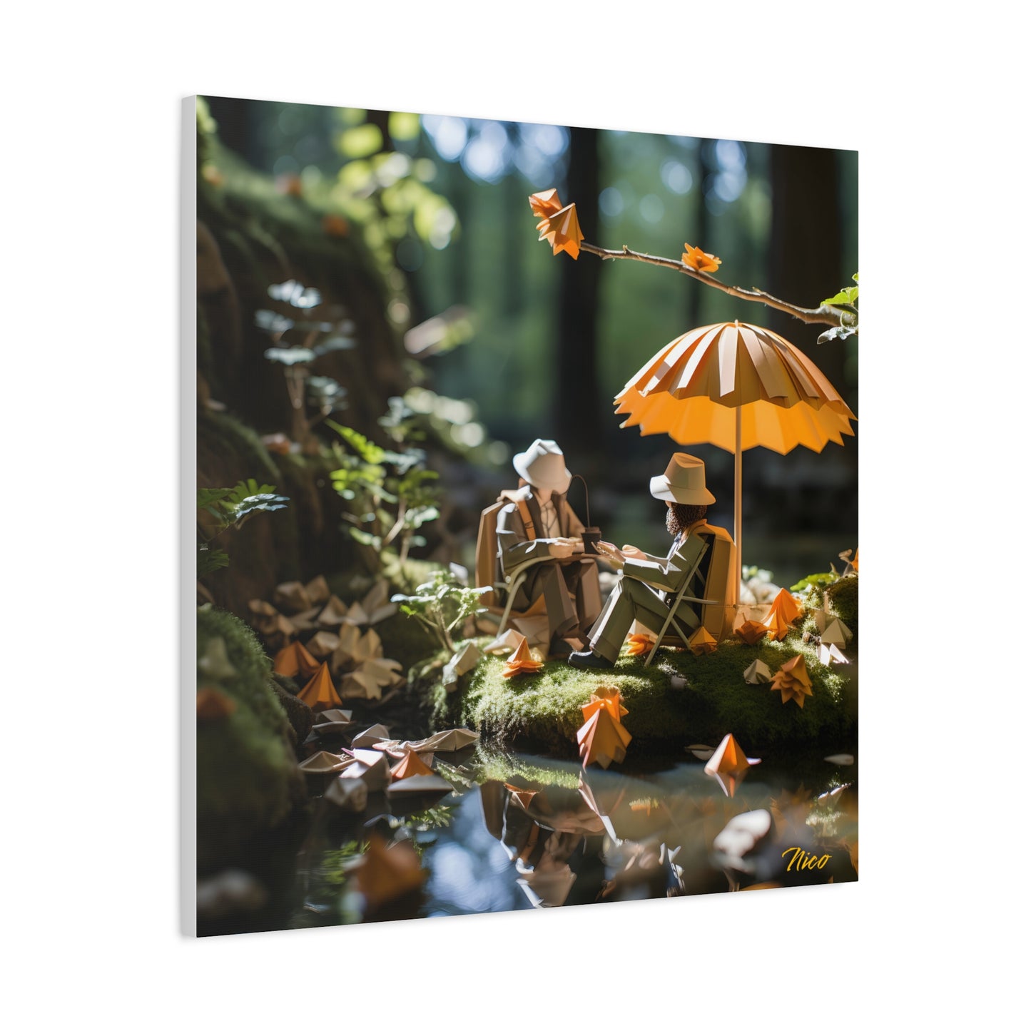 Relaxing By The Brook Series Print #2 - Streched Matte Canvas Print, 1.25" Thick