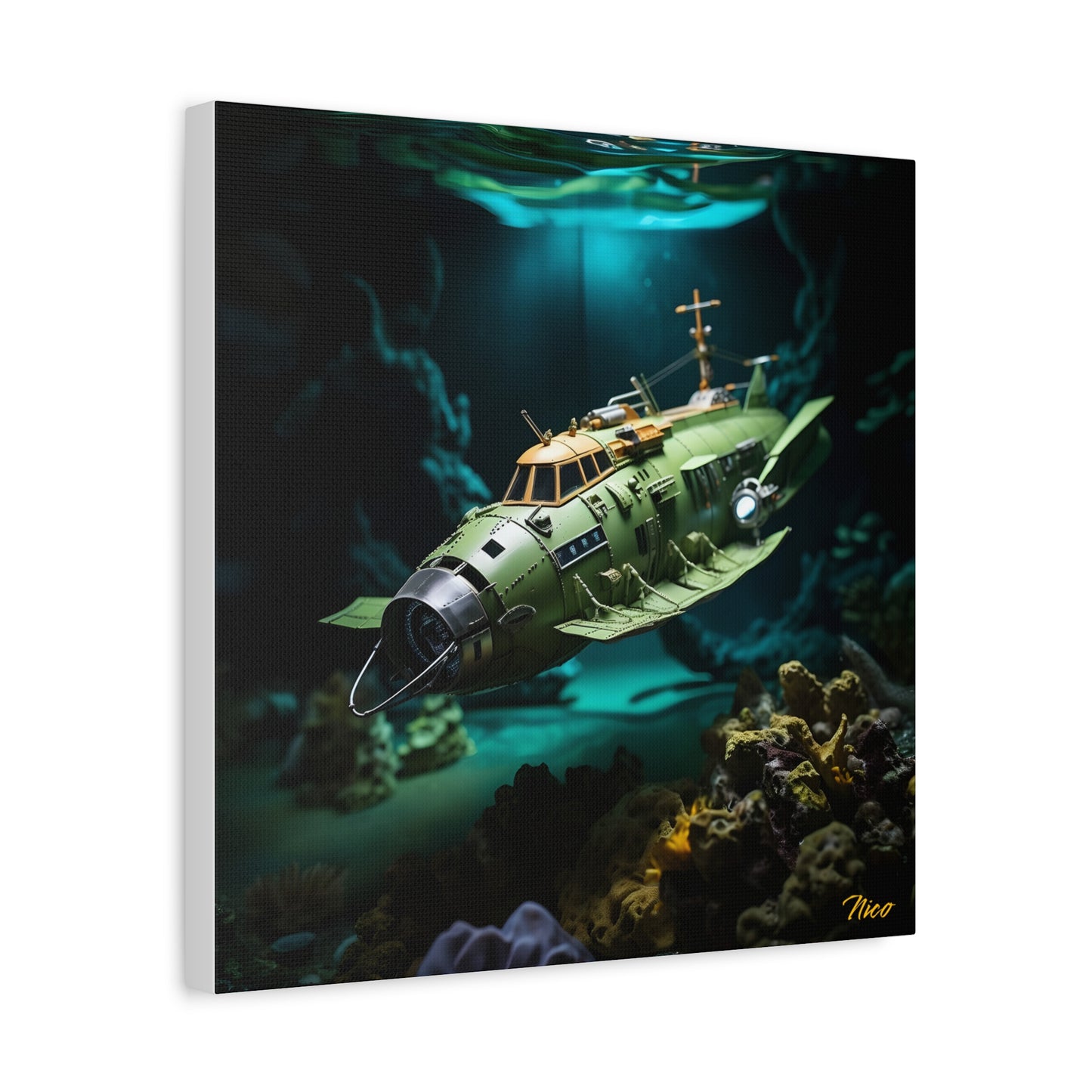 20,000 Leagues Under The Sea Series Print #10 - Streched Matte Canvas Print, 1.25" Thick