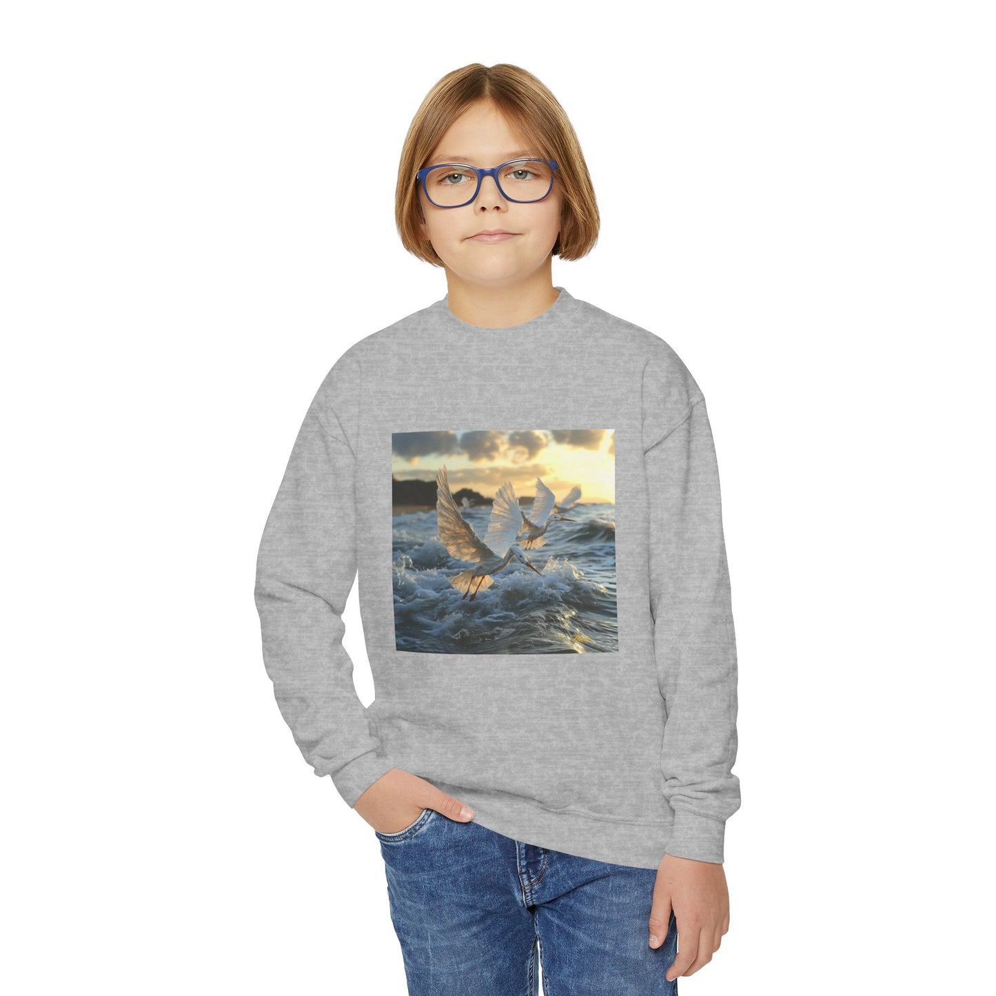 By The Seaside Series Print #10 Youth Crewneck Sweatshirt