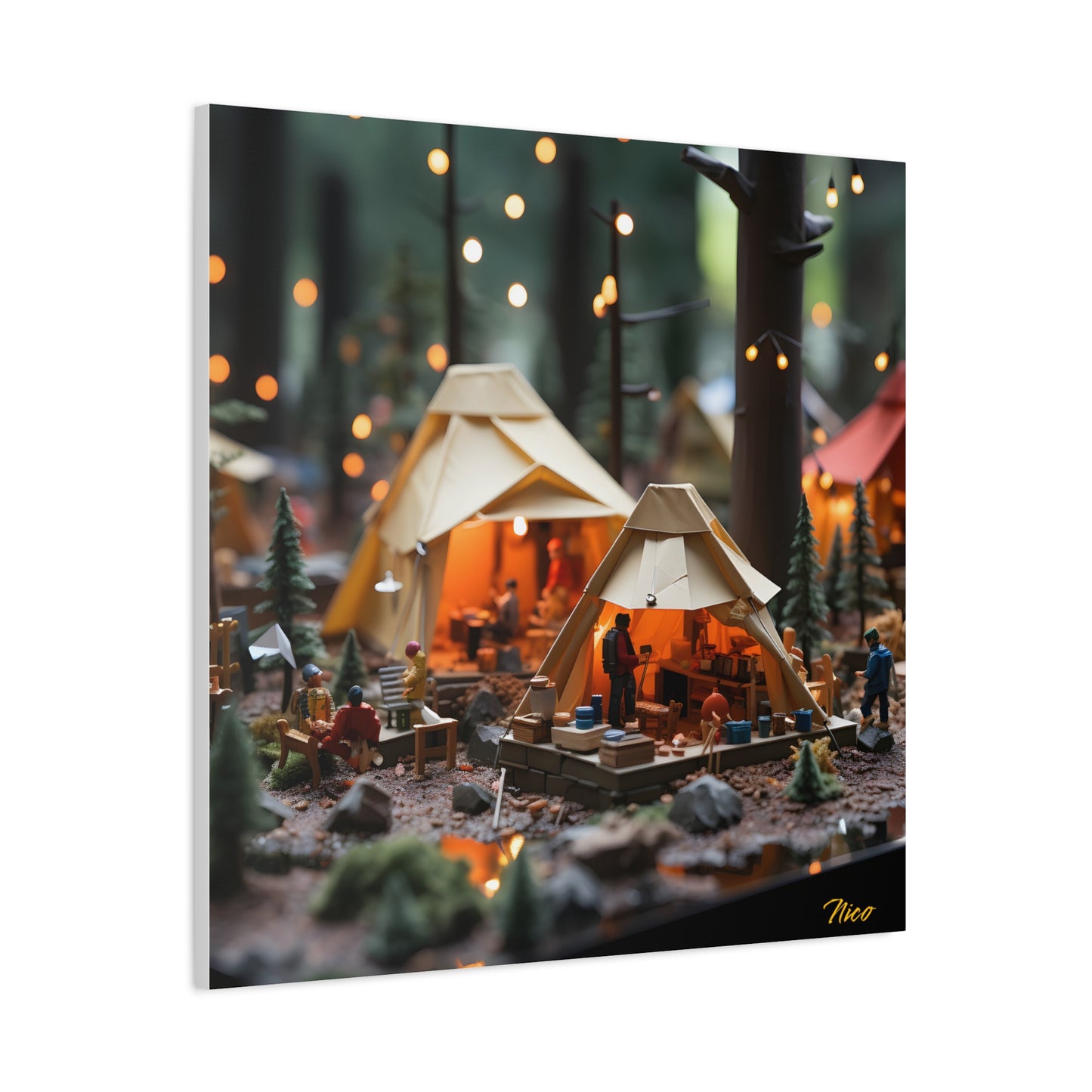 Camping In The Rain Series Print #4 - Streched Matte Canvas Print, 1.25" Thick