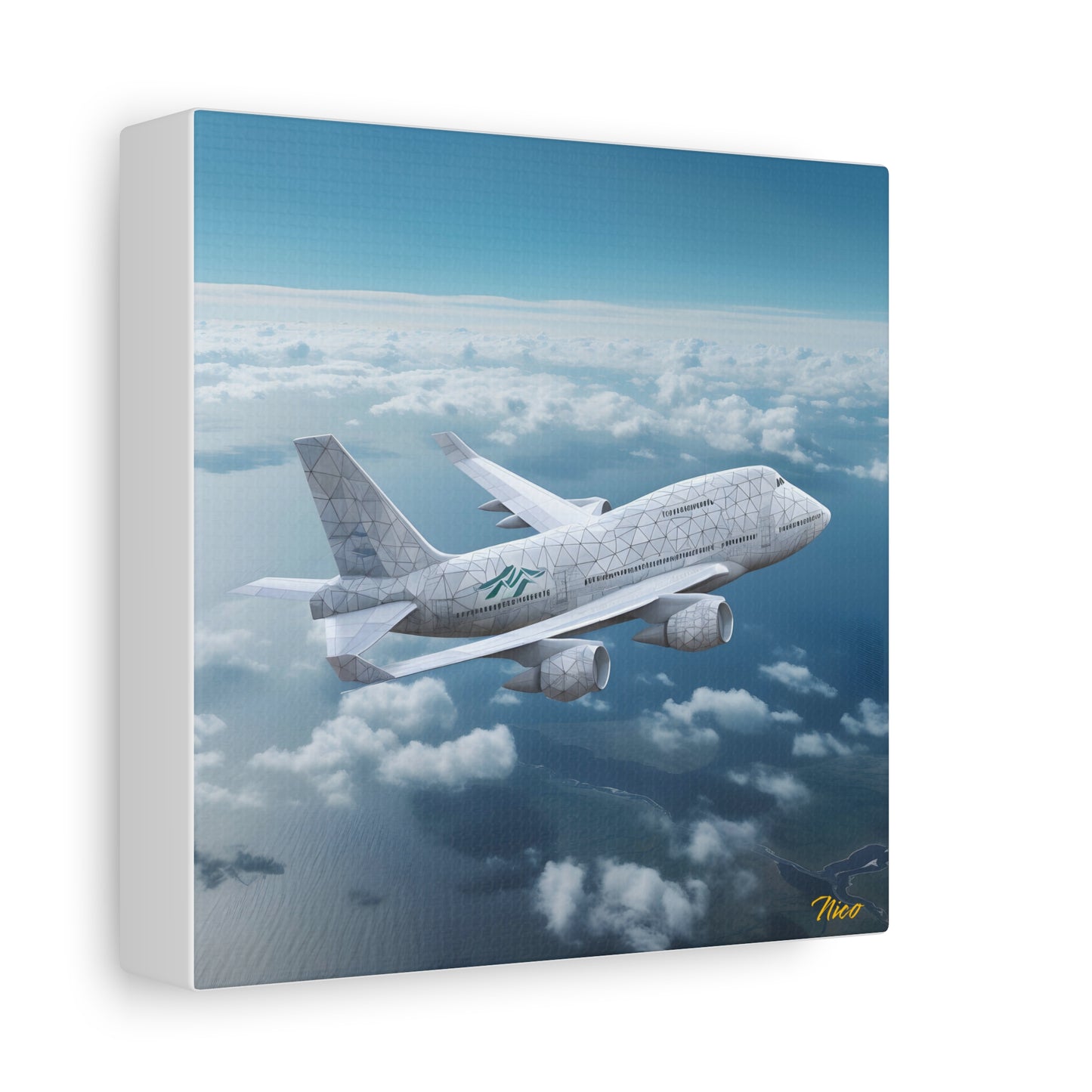 Frequent Flyer Miles Series Print #3 - Streched Matte Canvas Print, 1.25" Thick