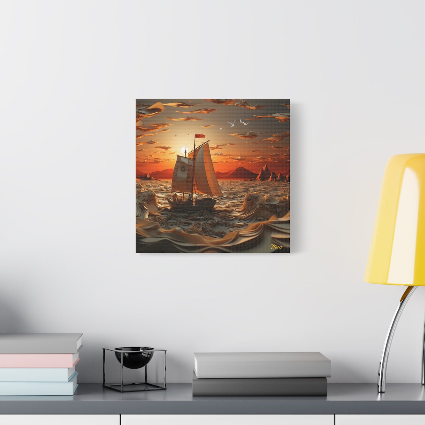 Into The Sunset Series Print #7 - Streched Matte Canvas Print, 1.25" Thick