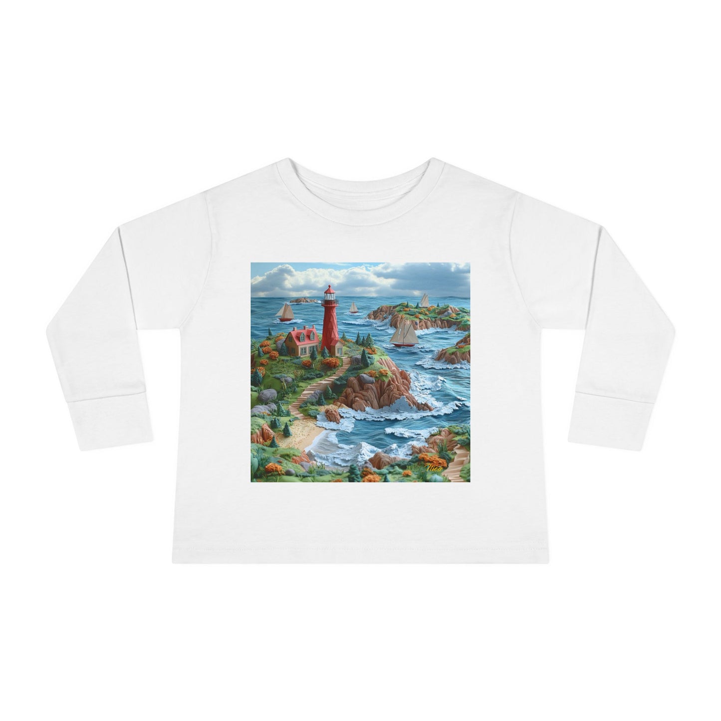 By The Seaside Series Print #6 Toddler Long Sleeve Tee