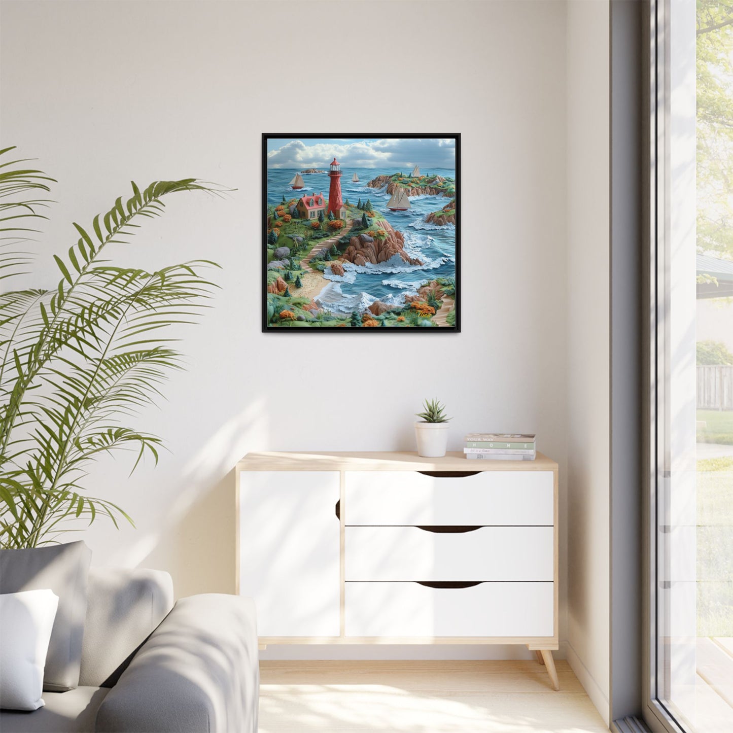 By The Seaside Series Print #6 - Black Framed Canvas Print