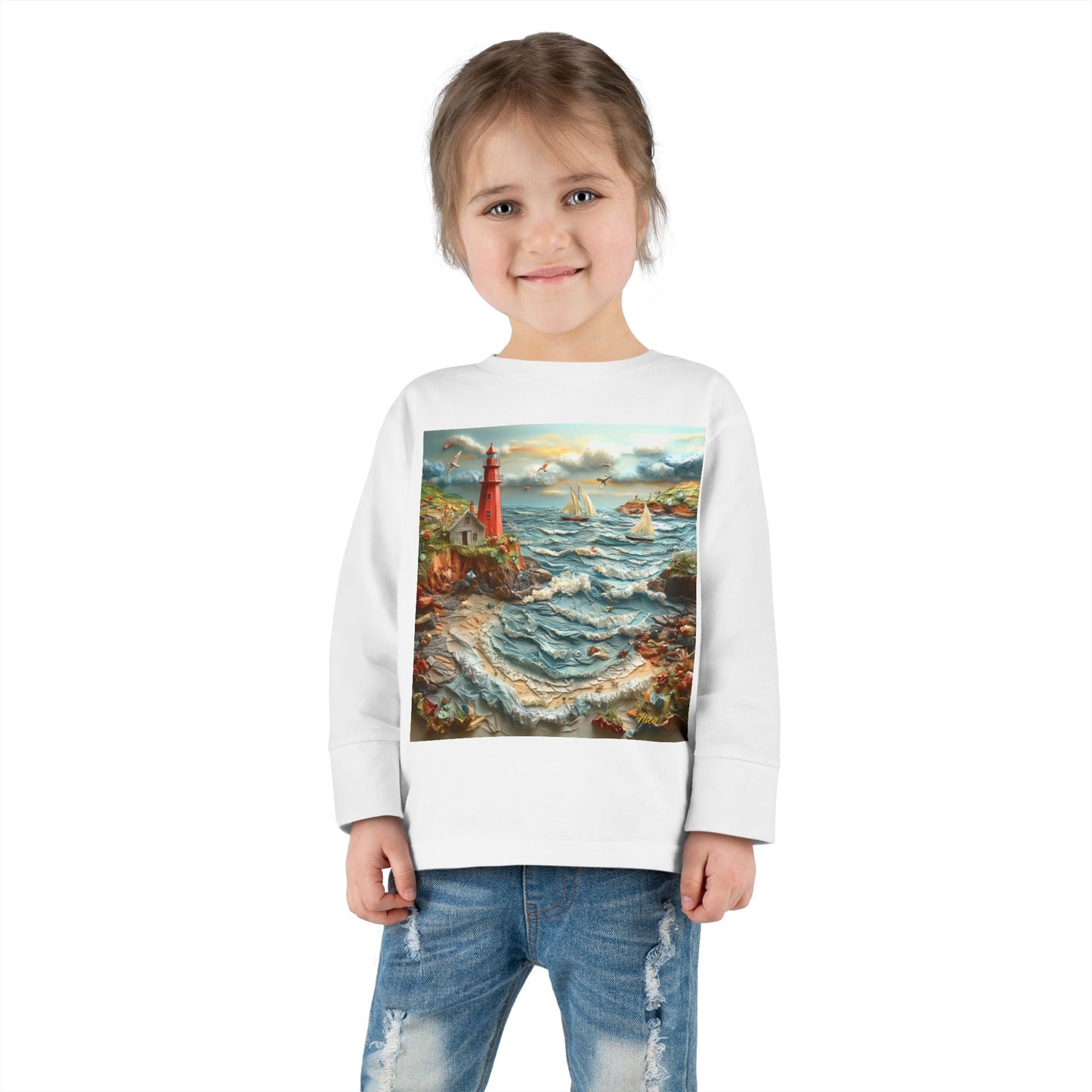 By The Seaside Series Print #2 Toddler Long Sleeve Tee