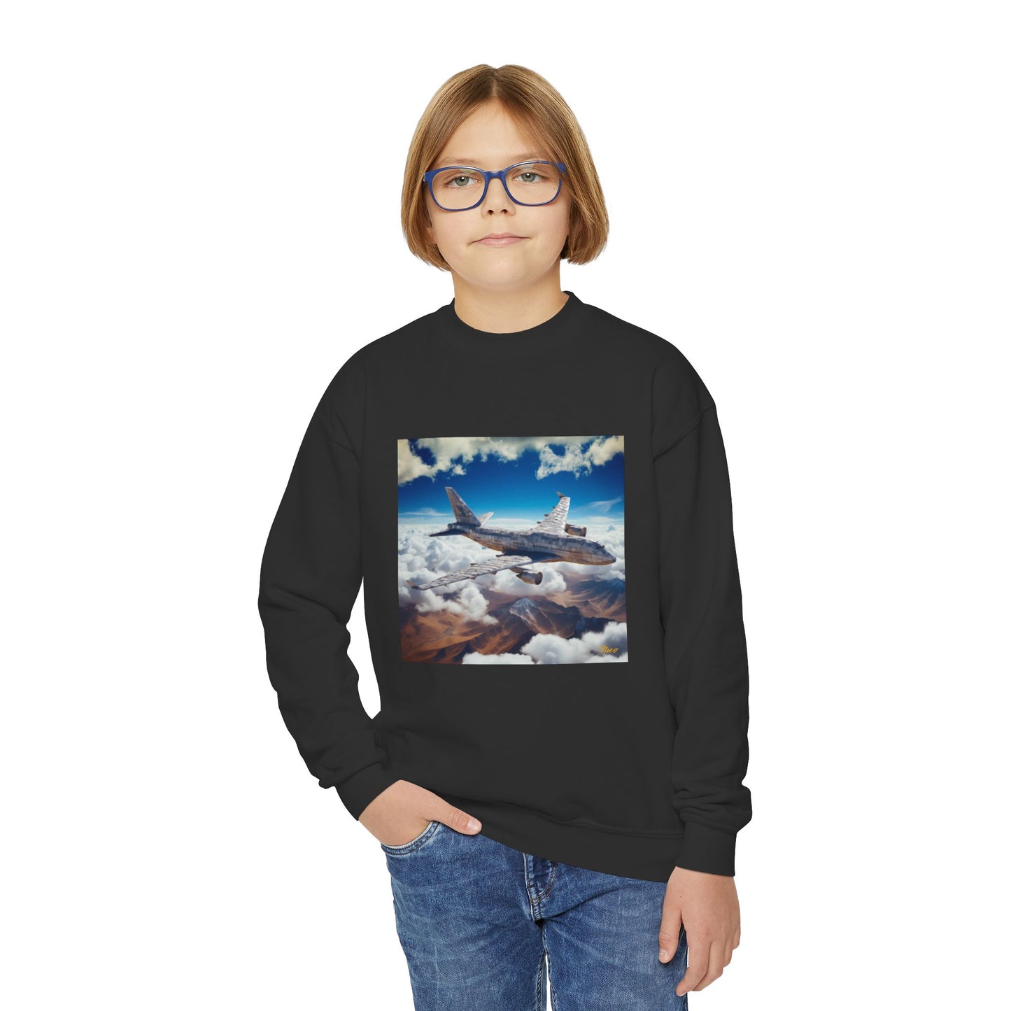 Frequent Flyer Miles Series Print #9 Youth Crewneck Sweatshirt